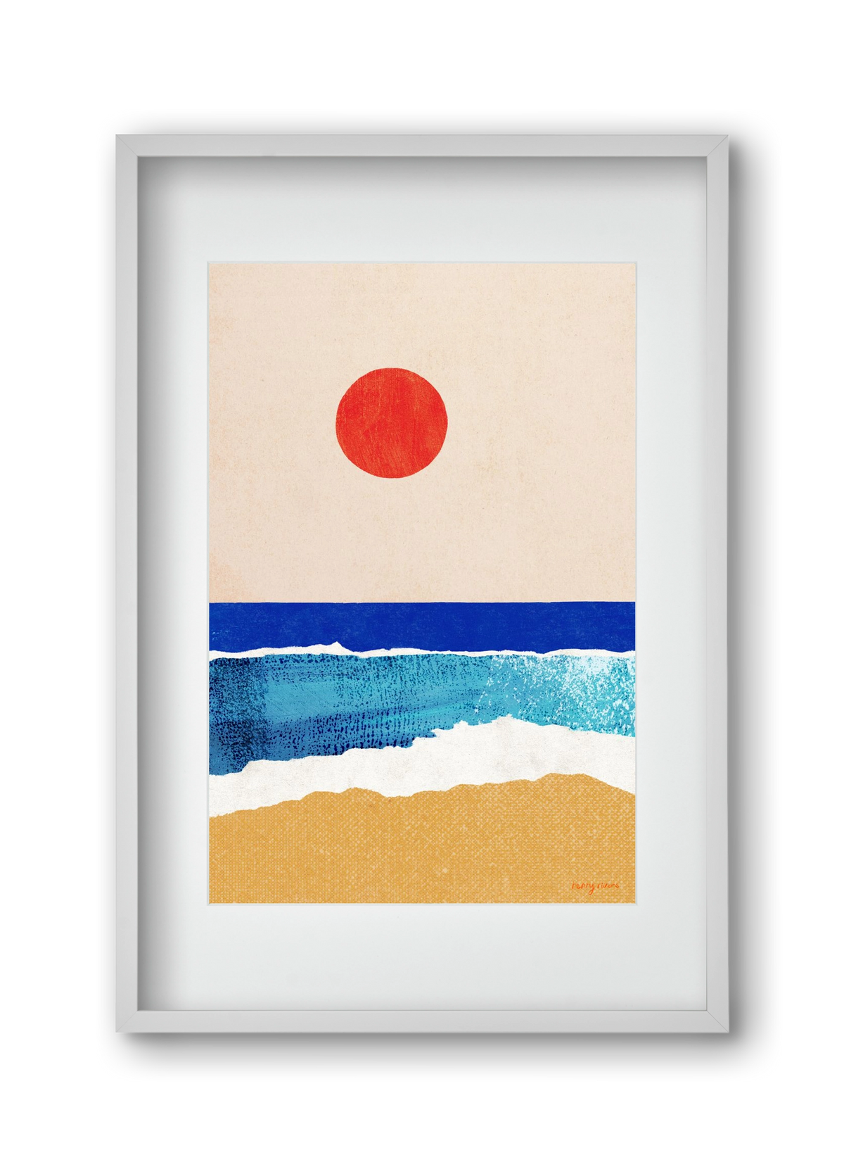 Ocean sunrise, 30x45 cm (20x30 cm), Fehér keret, paszpartuval