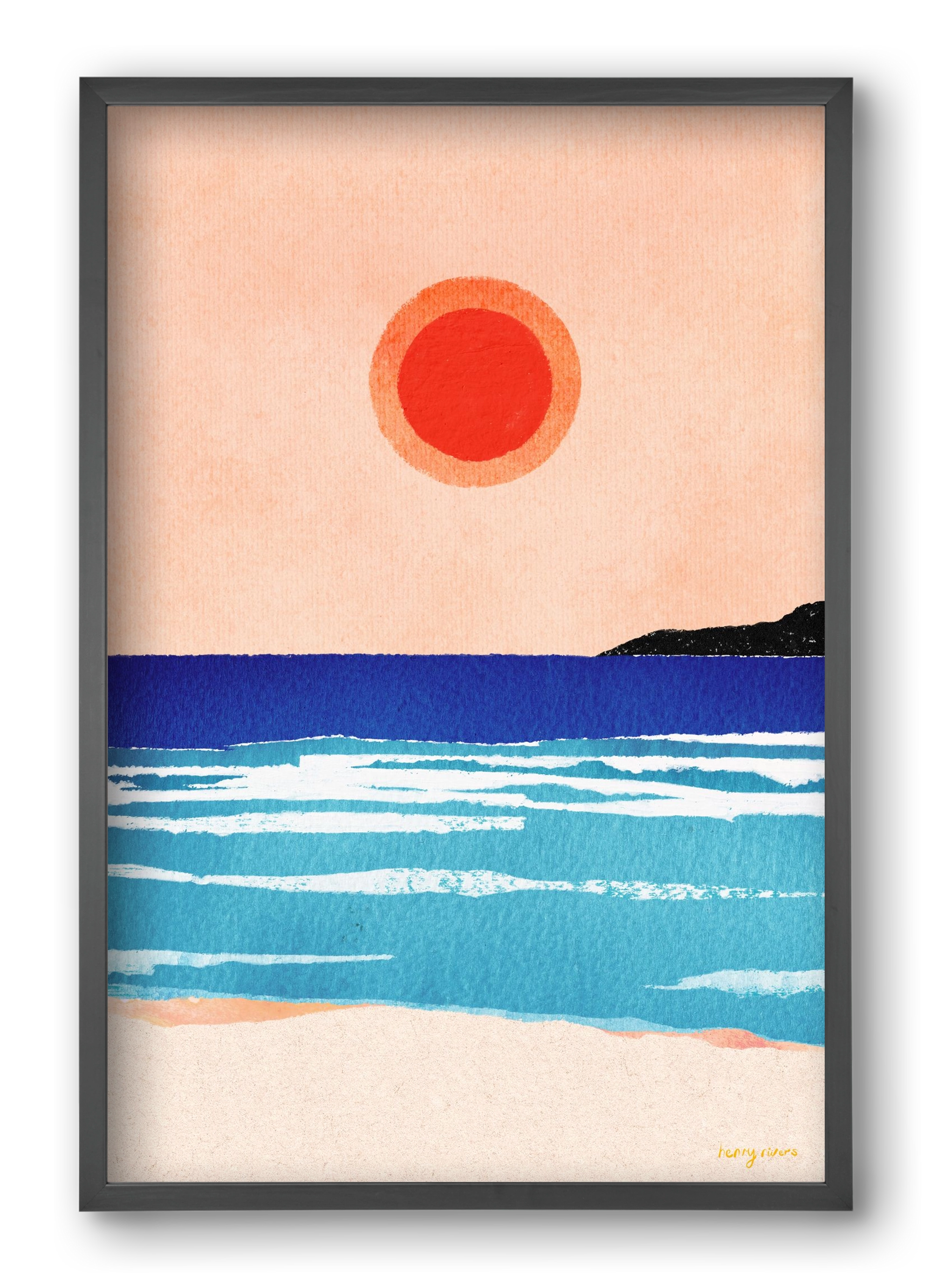 Ocean sunset, 40x60 cm (40x60 cm), Fekete keret