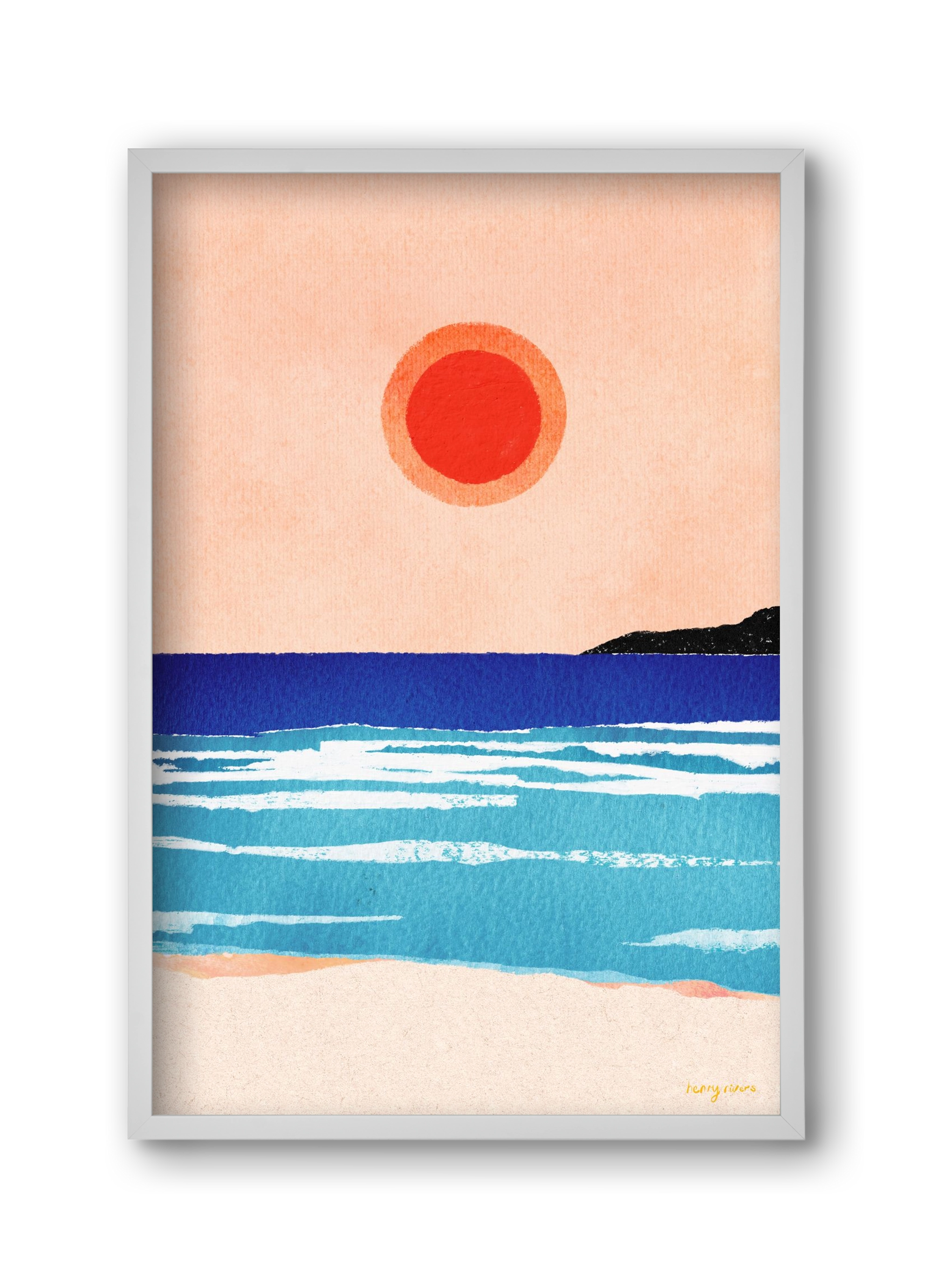 Ocean sunset, 30x45 cm (30x45 cm), Fehér keret