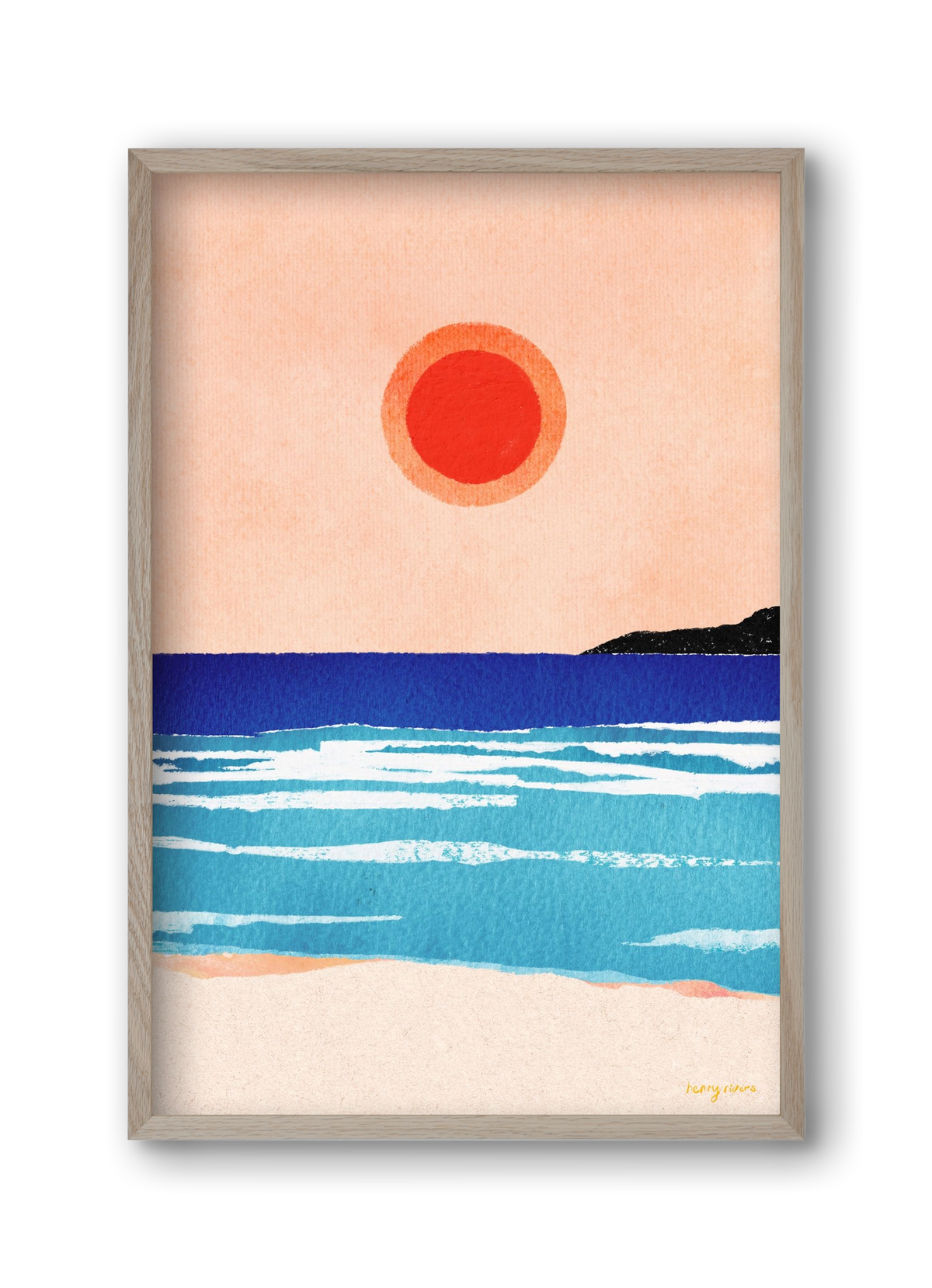 Ocean sunset, 30x45 cm (30x45 cm), Tölgy keret