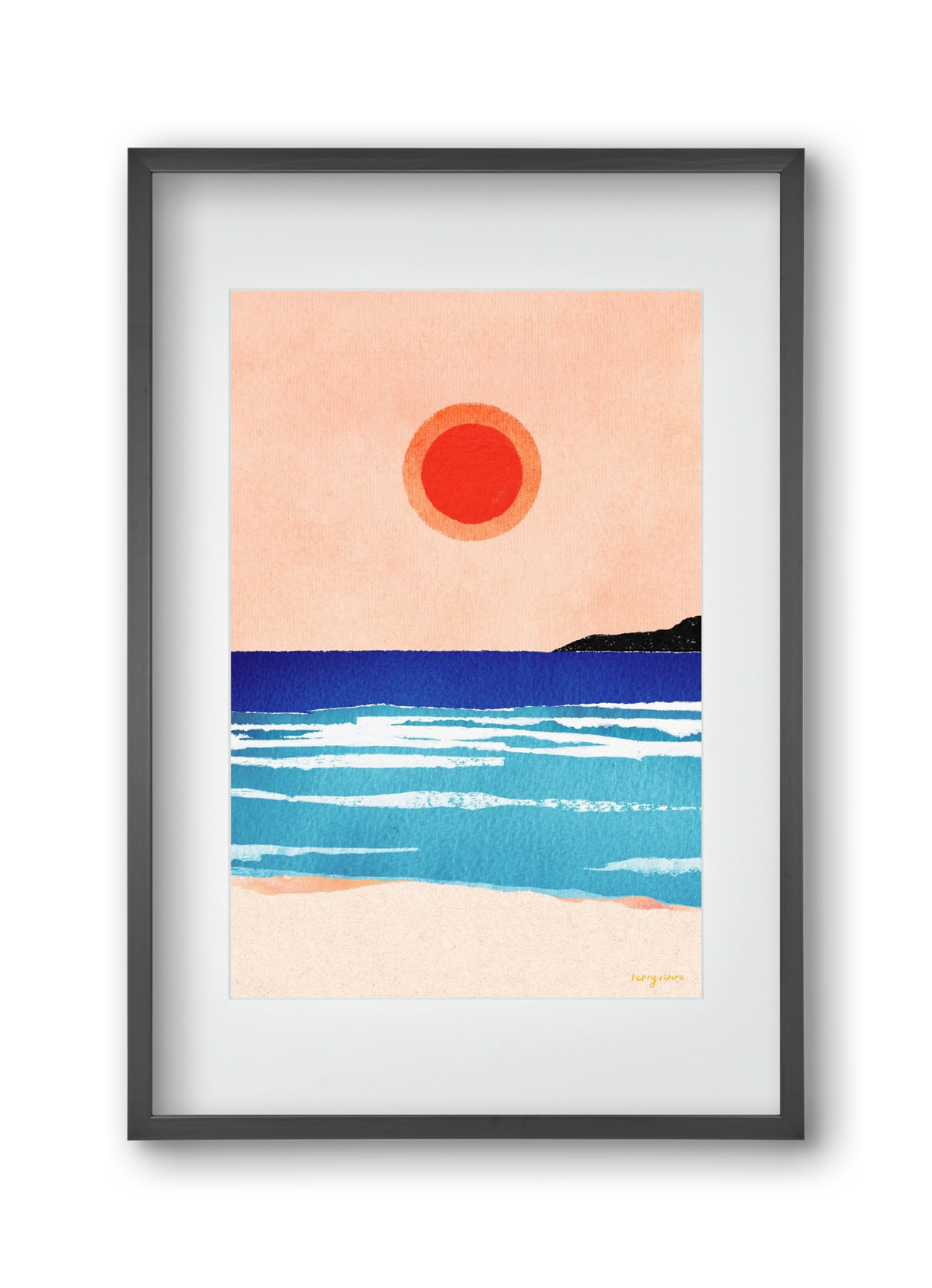 Ocean sunset, 30x45 cm (20x30 cm), Fekete keret, paszpartuval