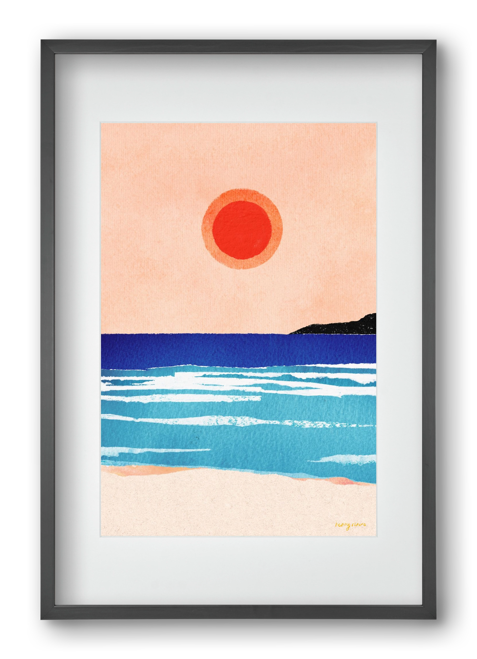 Ocean sunset, 40x60 cm (30x45 cm), Fekete keret, paszpartuval