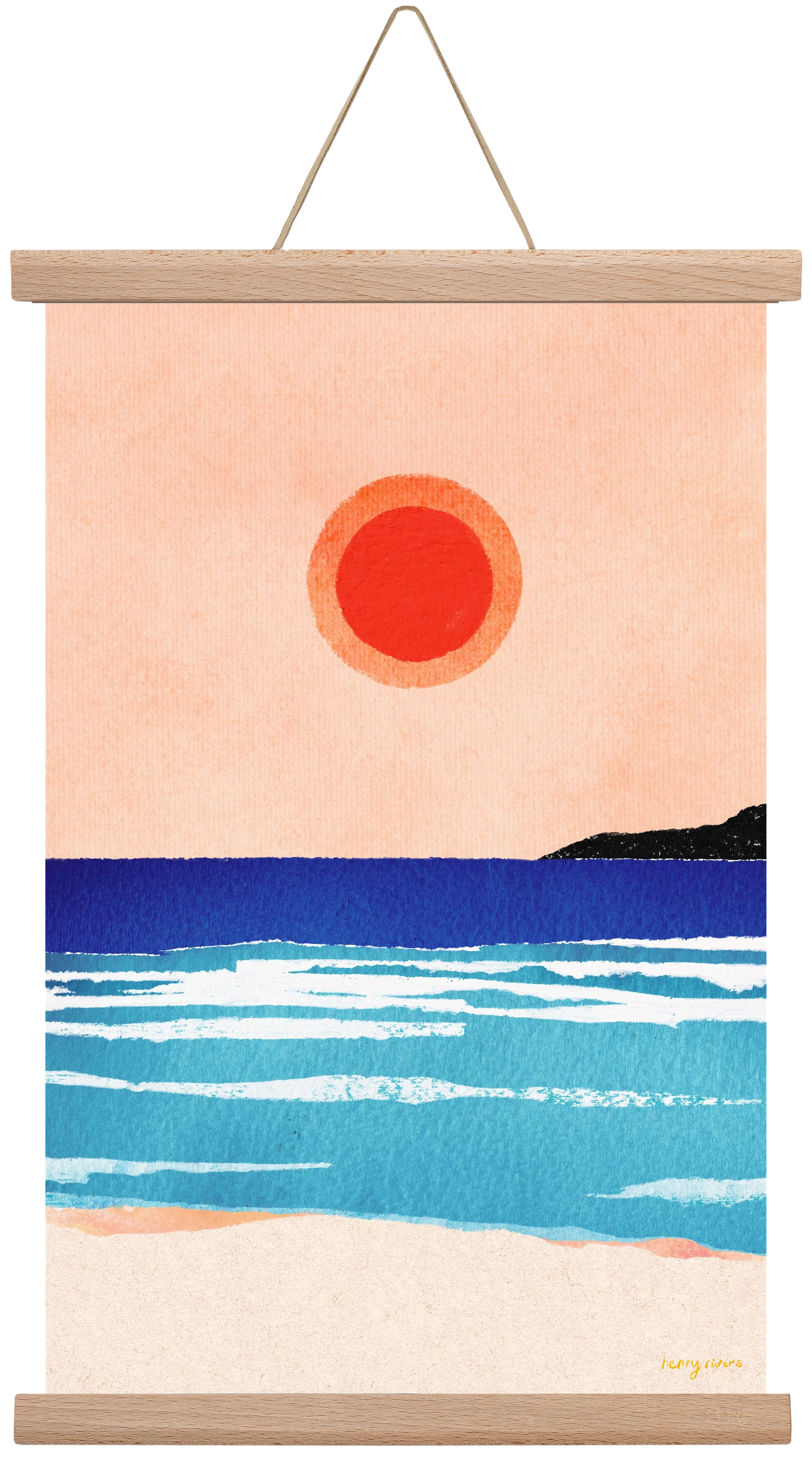 Ocean sunset, 30x45 cm (30x45 cm), Tölgy akasztó