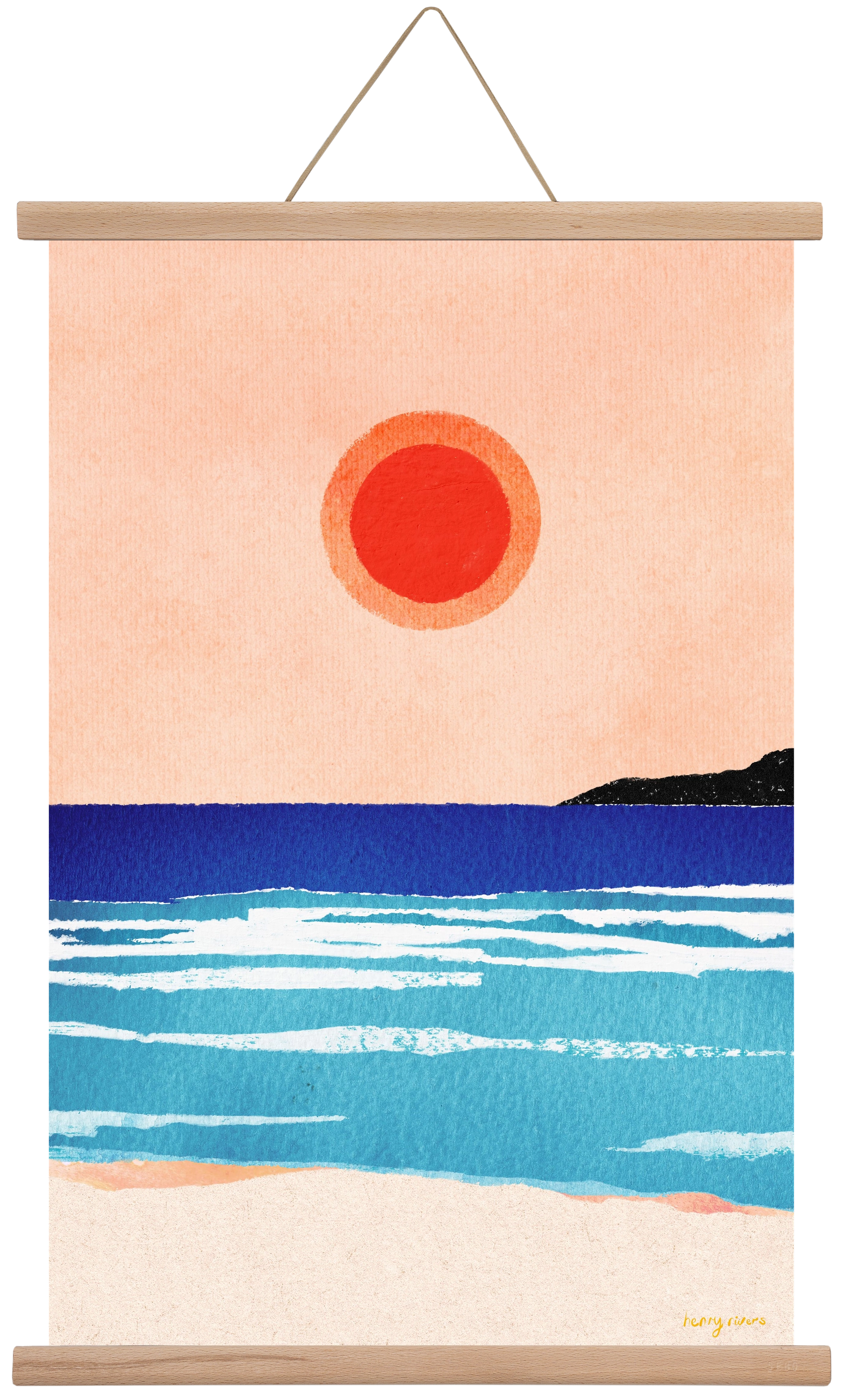 Ocean sunset, 40x60 cm (40x60 cm), Tölgy akasztó