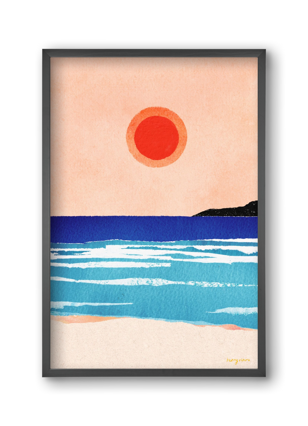 Ocean sunset, 30x45 cm (30x45 cm), Fekete keret
