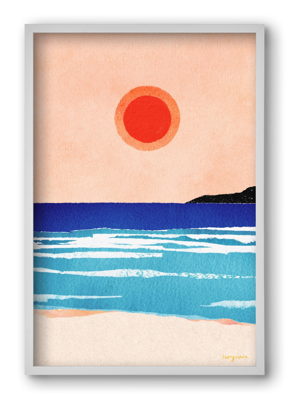 Ocean sunset, 40x60 cm (40x60 cm), Fehér keret