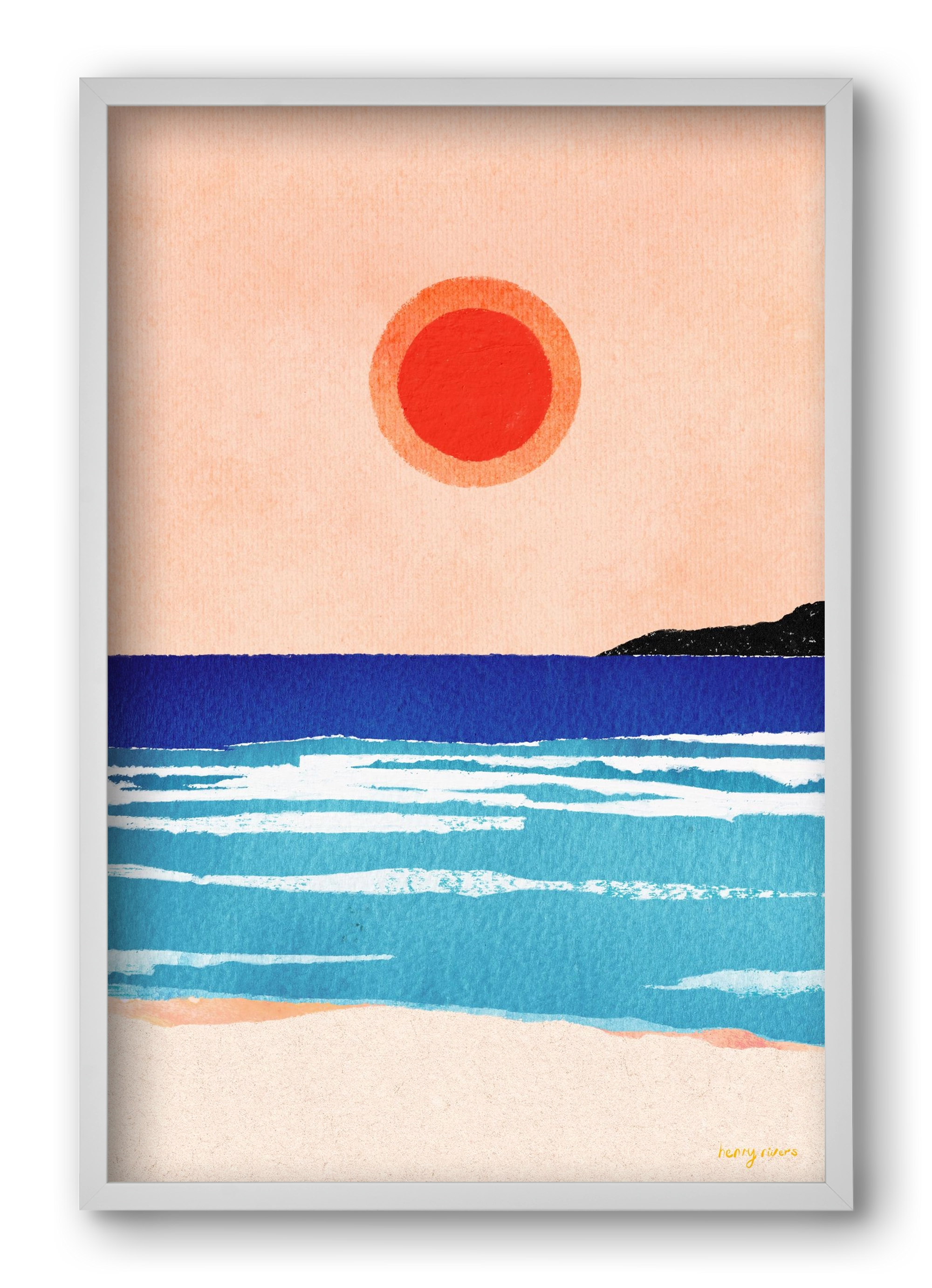 Ocean sunset, 40x60 cm (40x60 cm), Fehér keret