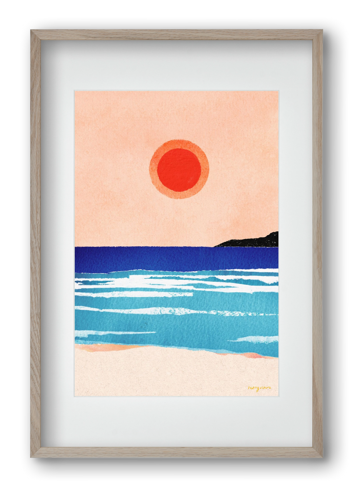 Ocean sunset, 40x60 cm (30x45 cm), Tölgy keret, paszpartuval