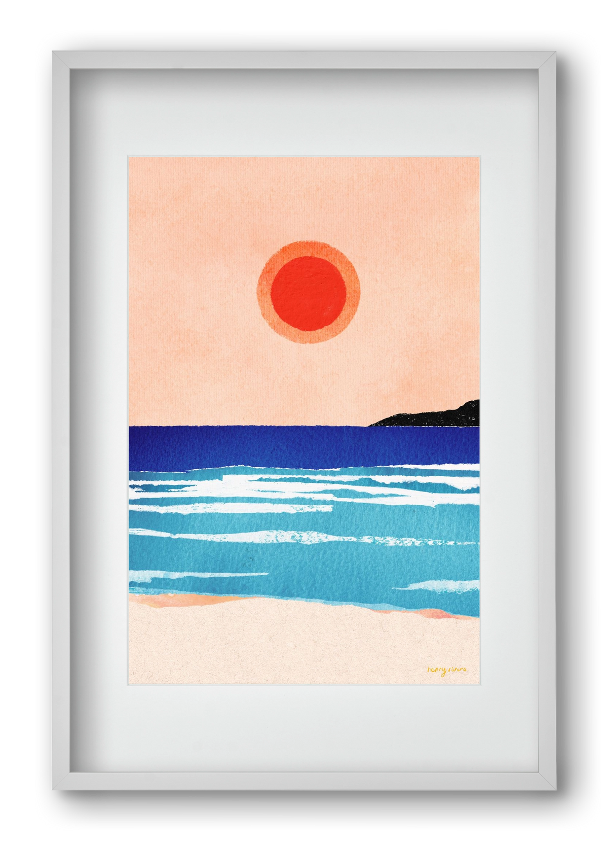 Ocean sunset, 40x60 cm (30x45 cm), Fehér keret, paszpartuval