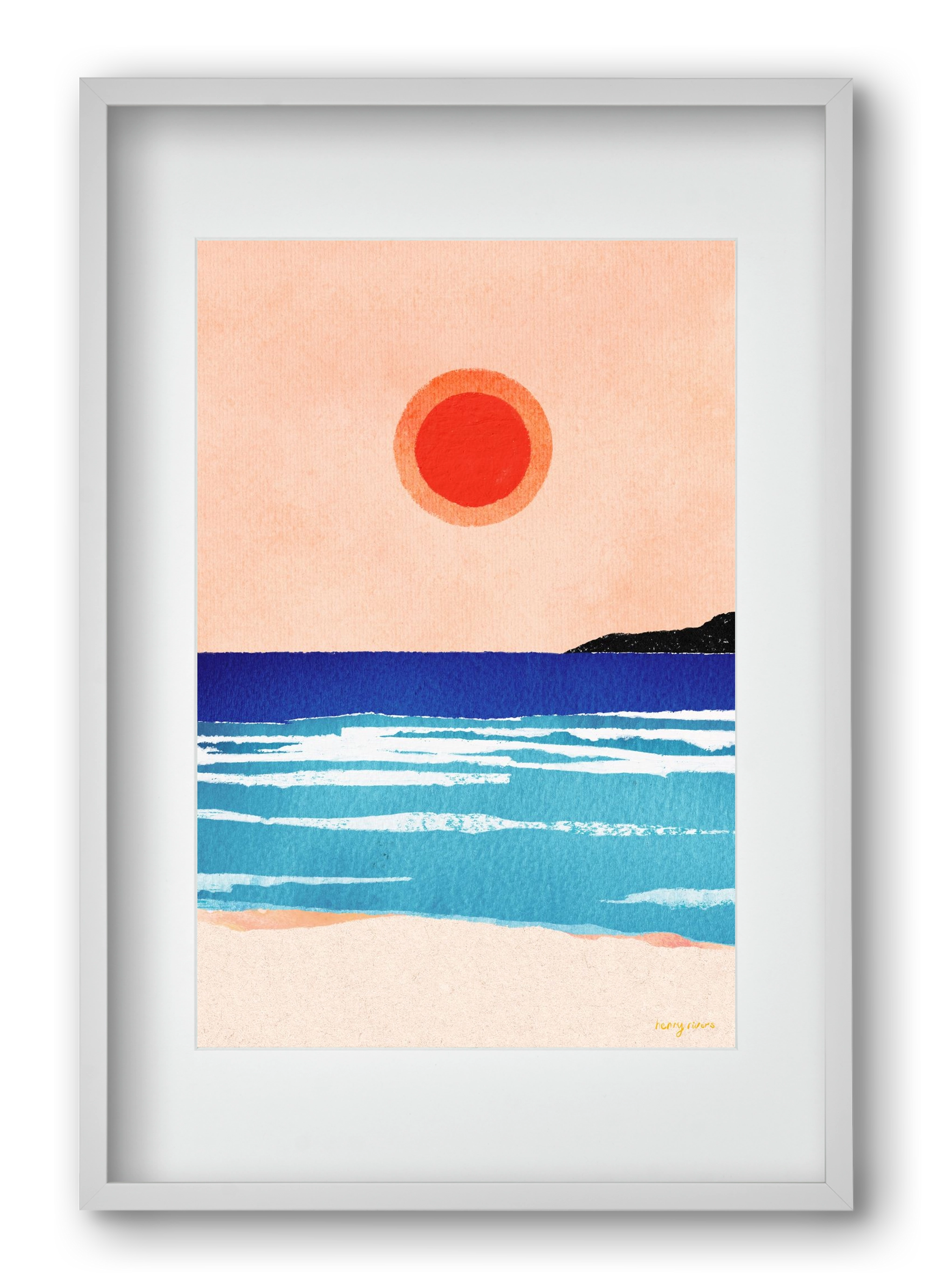 Ocean sunset, 40x60 cm (30x45 cm), Fehér keret, paszpartuval