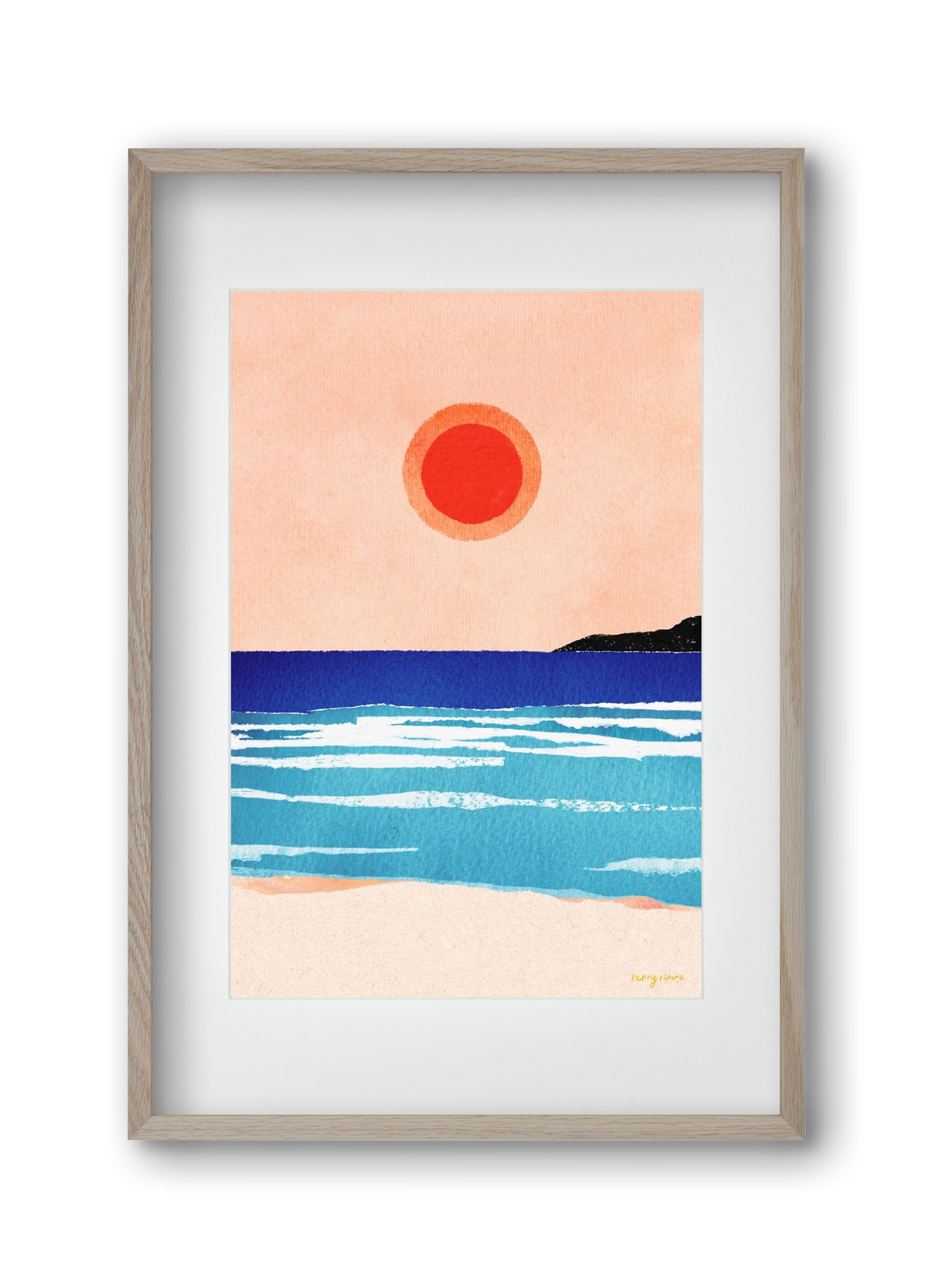 Ocean sunset, 30x45 cm (20x30 cm), Tölgy keret, paszpartuval