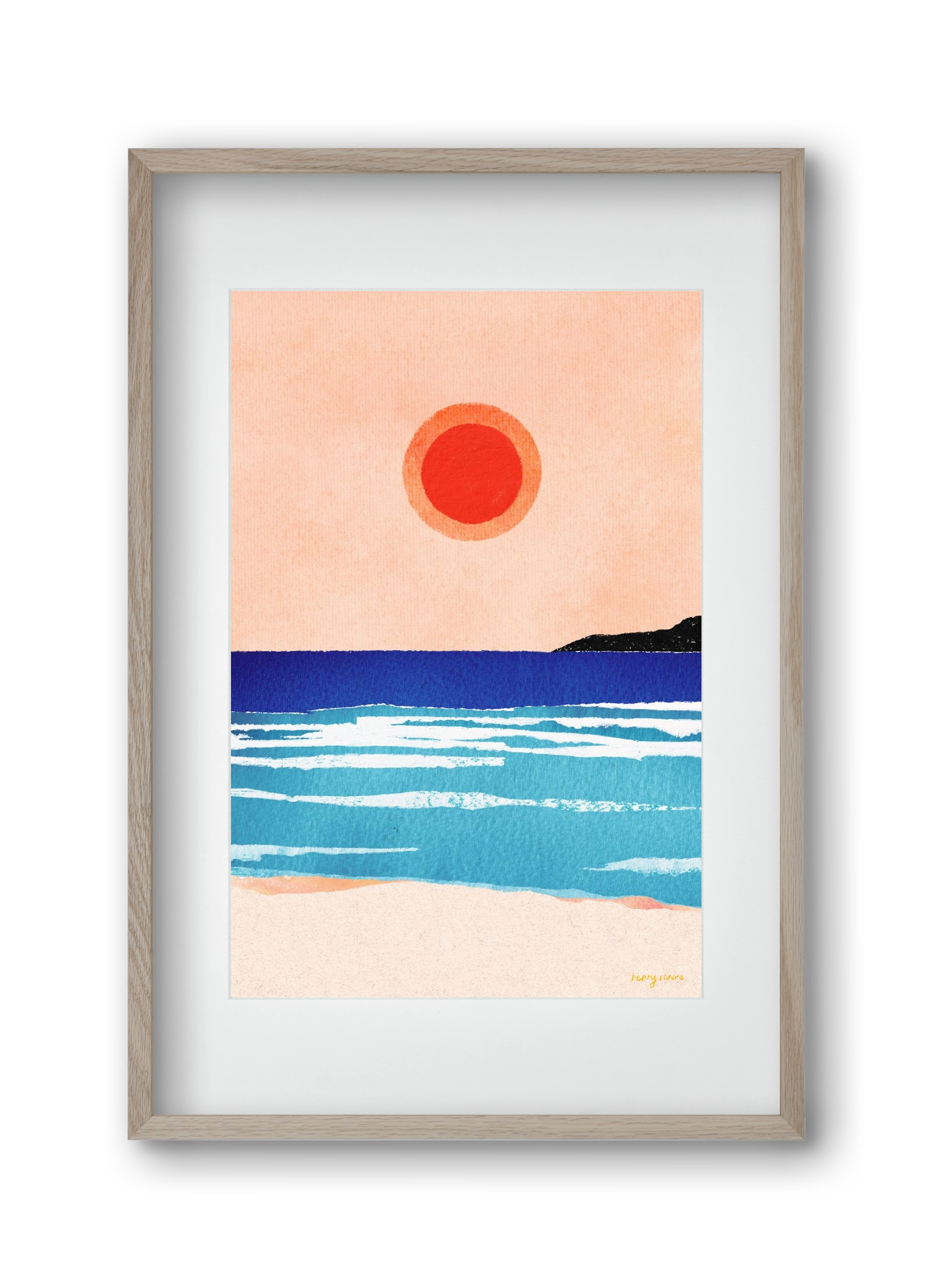 Ocean sunset, 30x45 cm (20x30 cm), Tölgy keret, paszpartuval