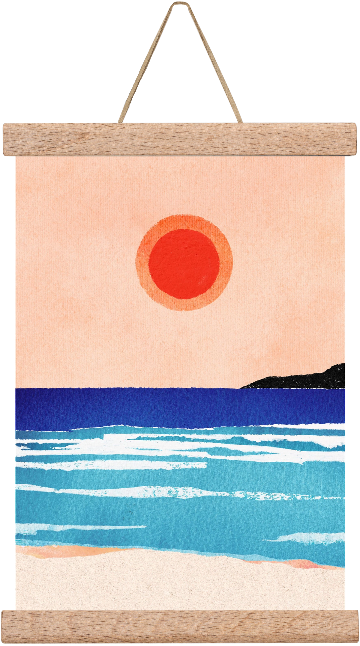 Ocean sunset, 20x30 cm (20x30 cm), Tölgy akasztó