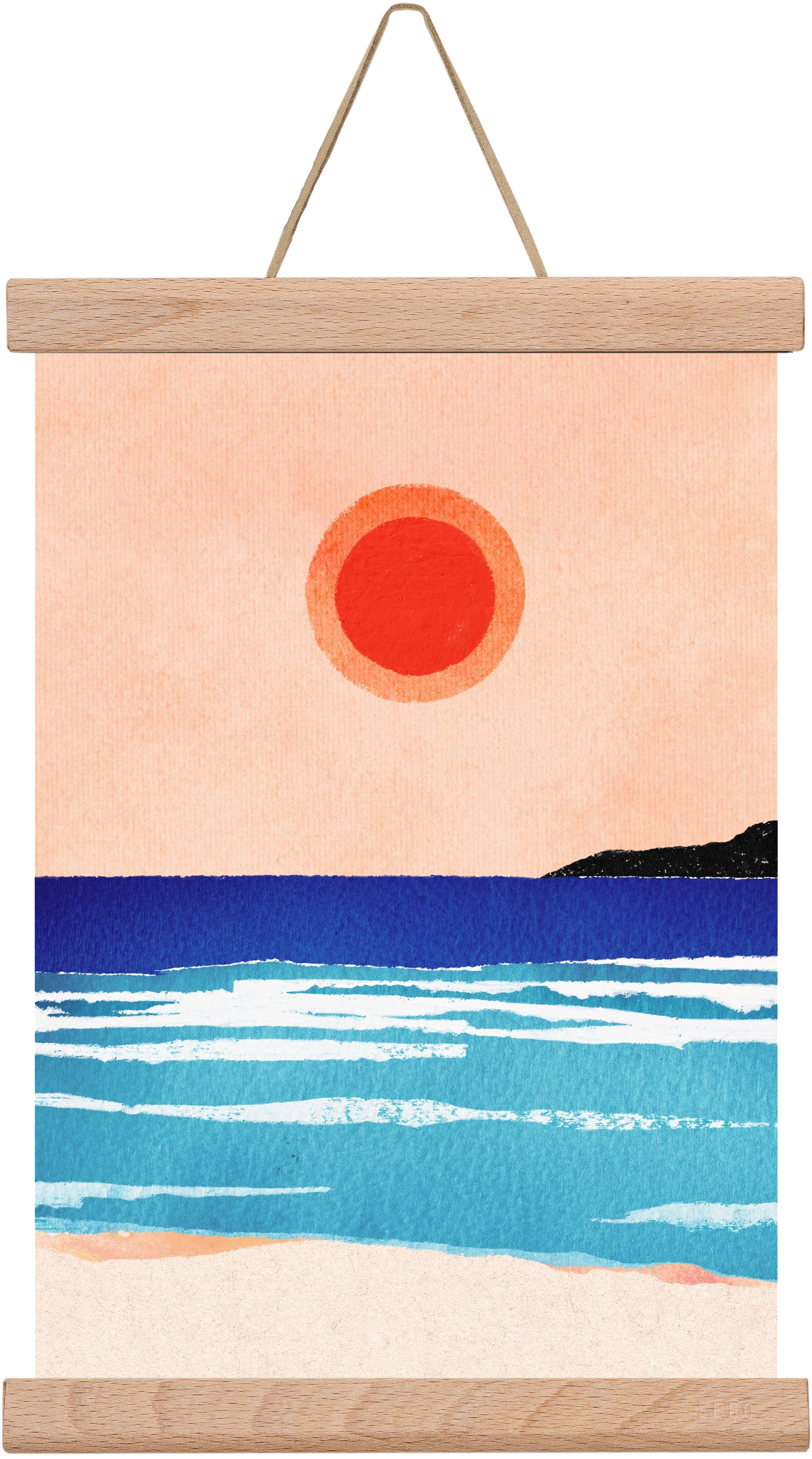 Ocean sunset, 20x30 cm (20x30 cm), Tölgy akasztó