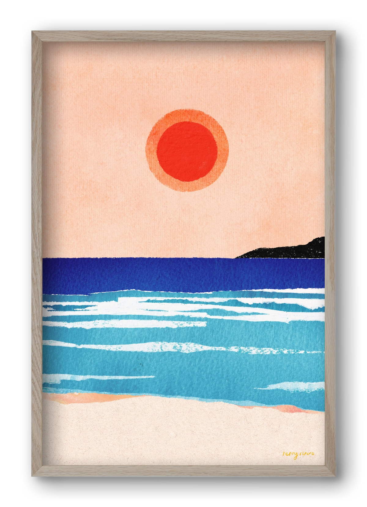 Ocean sunset, 40x60 cm (40x60 cm), Tölgy keret