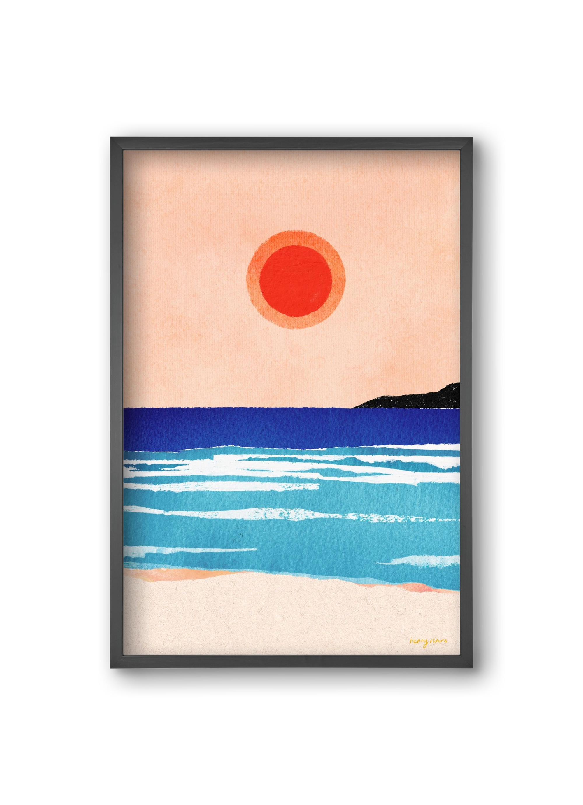 Ocean sunset, 20x30 cm (20x30 cm), Fekete keret