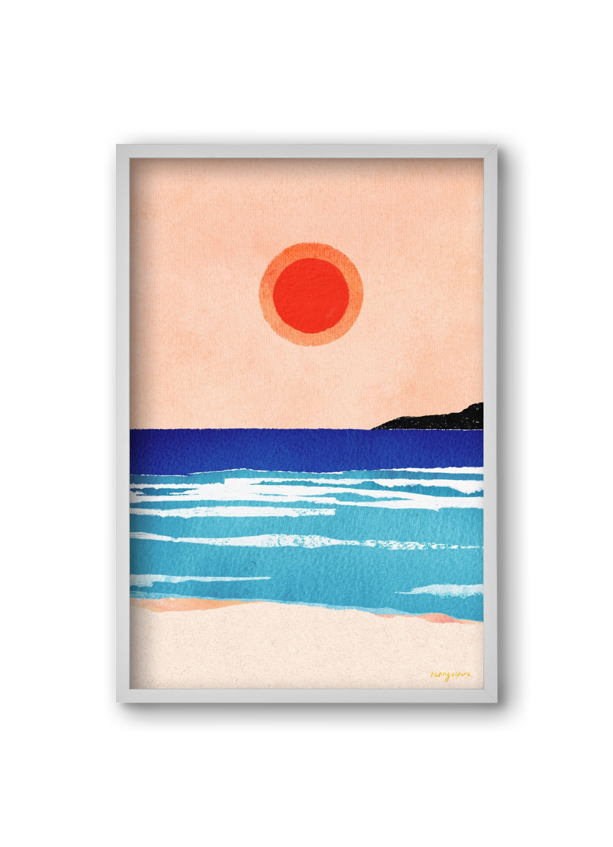 Ocean sunset, 20x30 cm (20x30 cm), Fehér keret