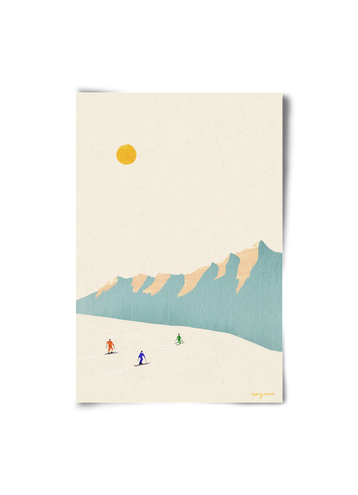 Happy skiers, 20x30 cm, Keret nélkül