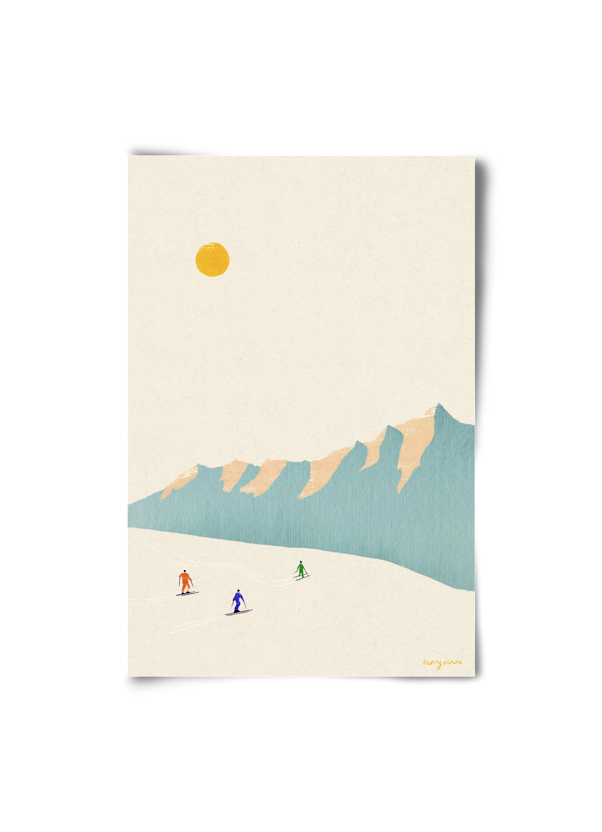 Happy skiers, 20x30 cm, Keret nélkül
