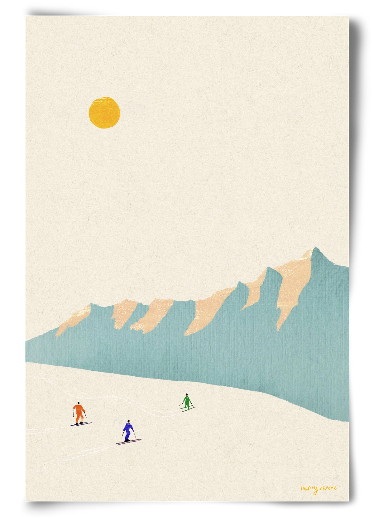Happy skiers, 60x90 cm, Keret nélkül