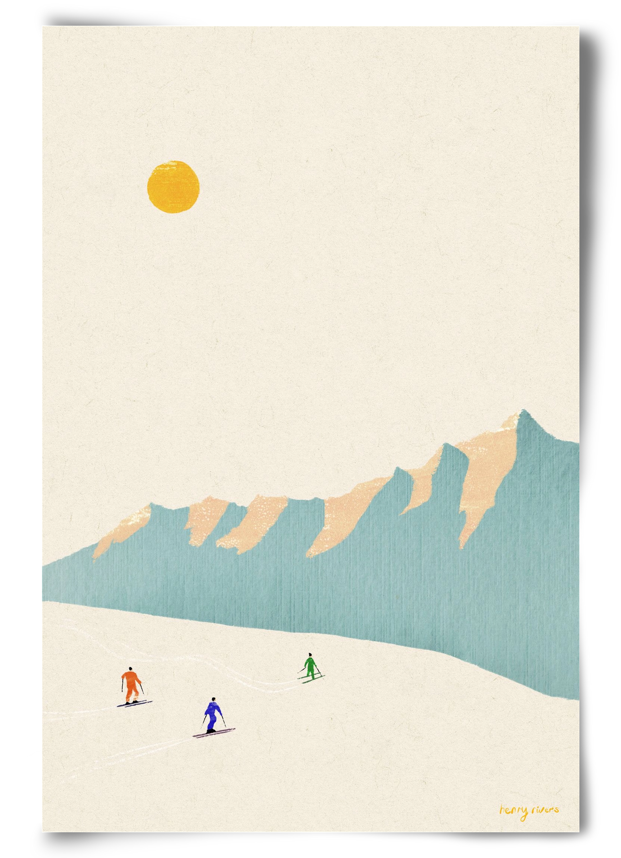 Happy skiers, 60x90 cm, Keret nélkül