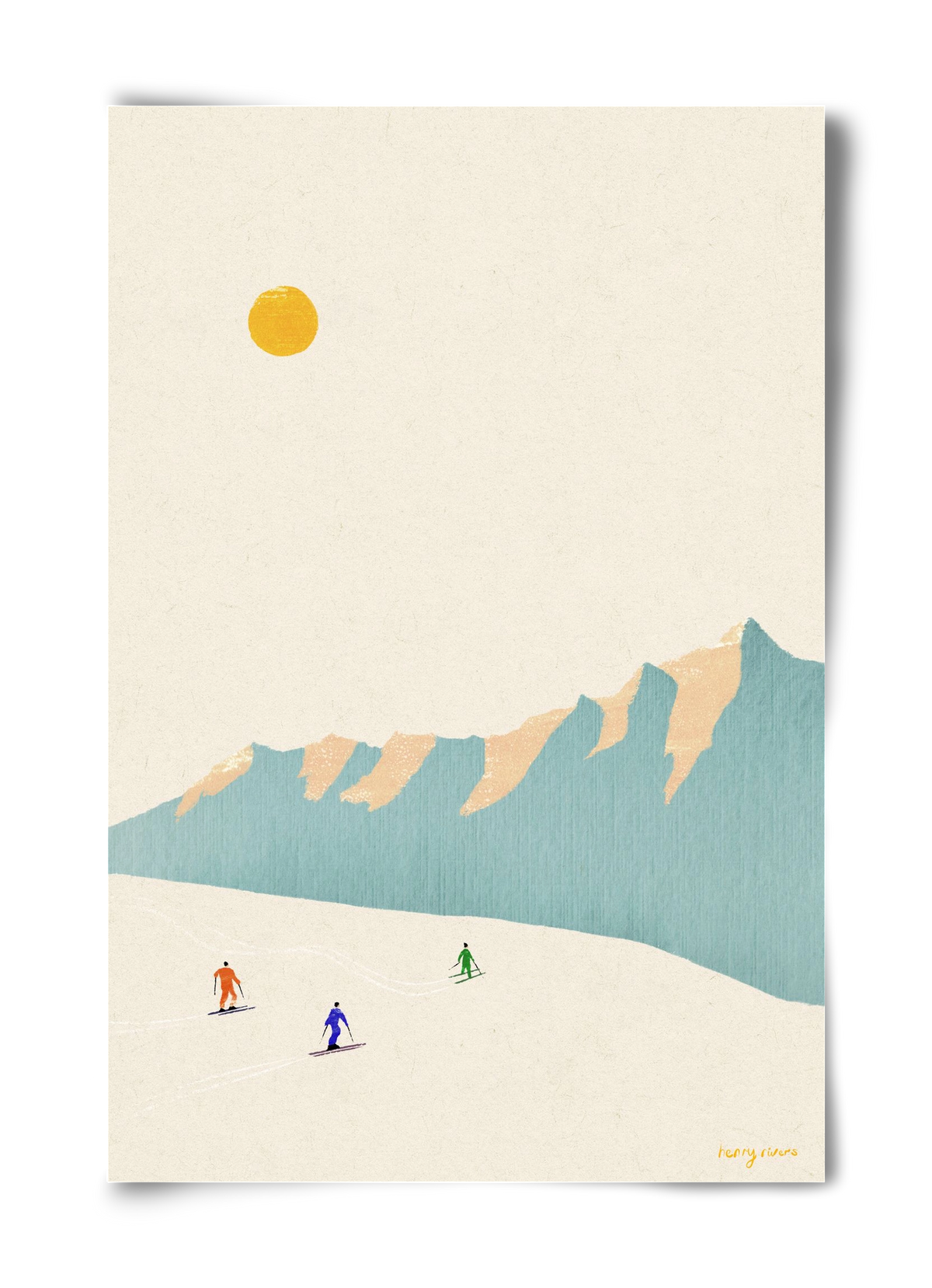 Happy skiers, 40x60 cm, Keret nélkül