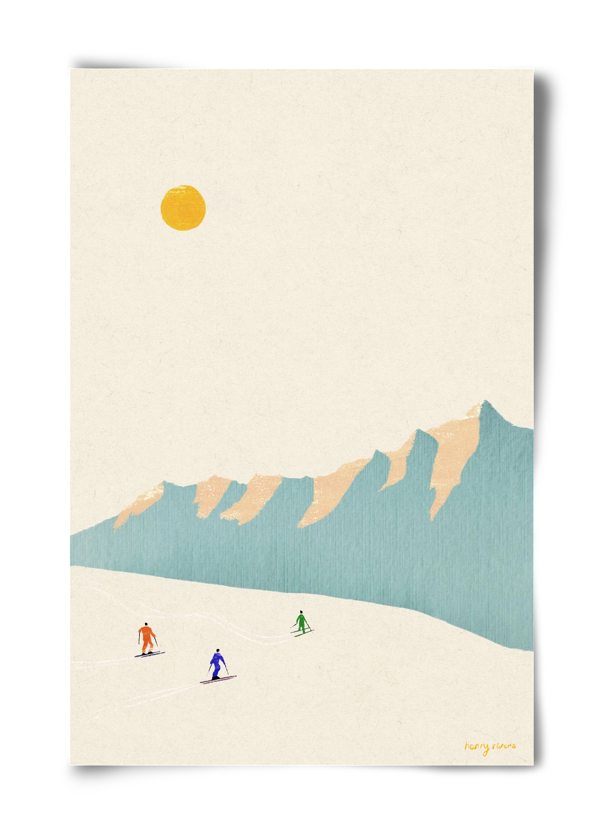 Happy skiers, 40x60 cm, Keret nélkül