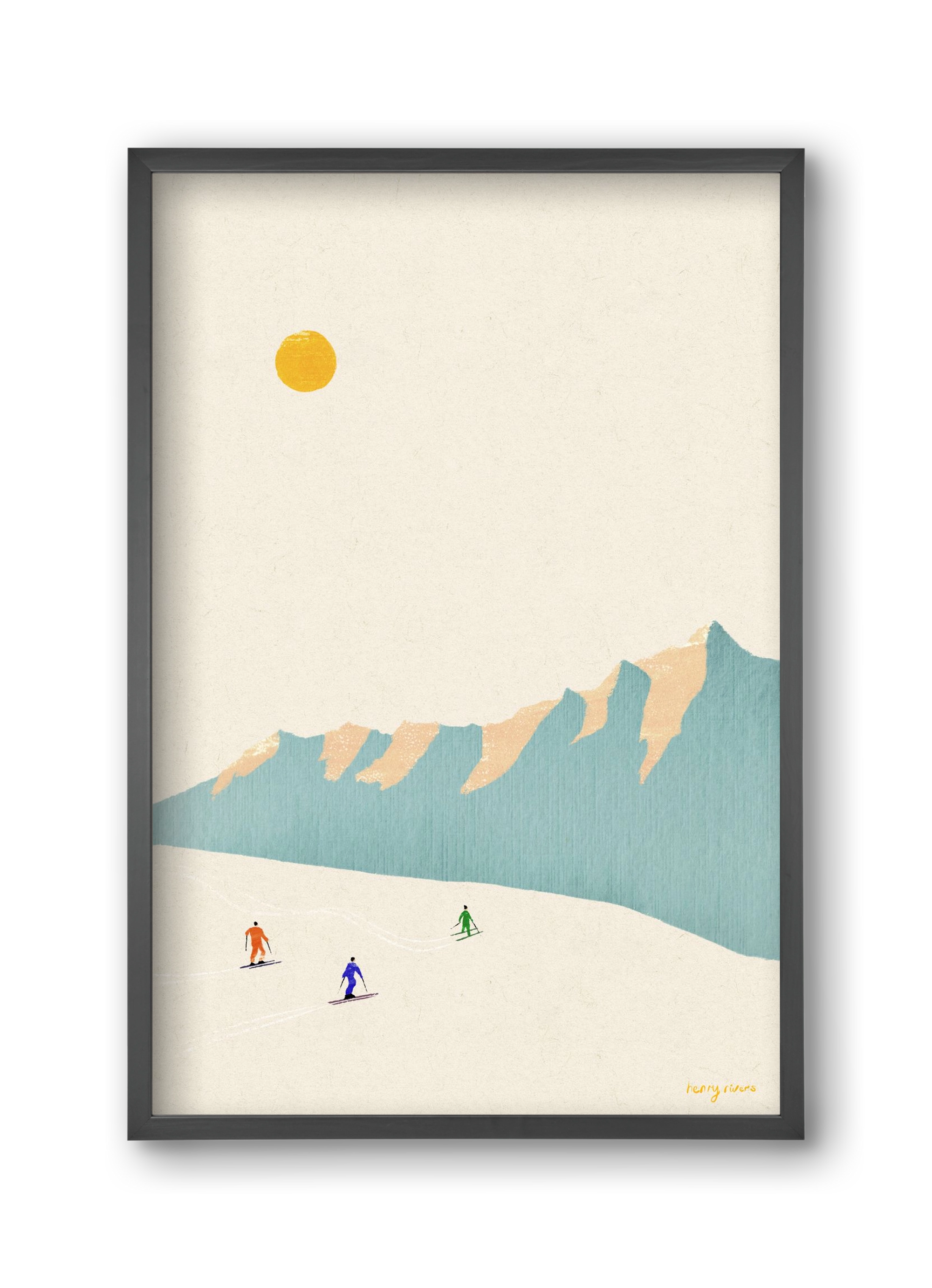 Happy skiers, 30x45 cm (30x45 cm), Fekete keret