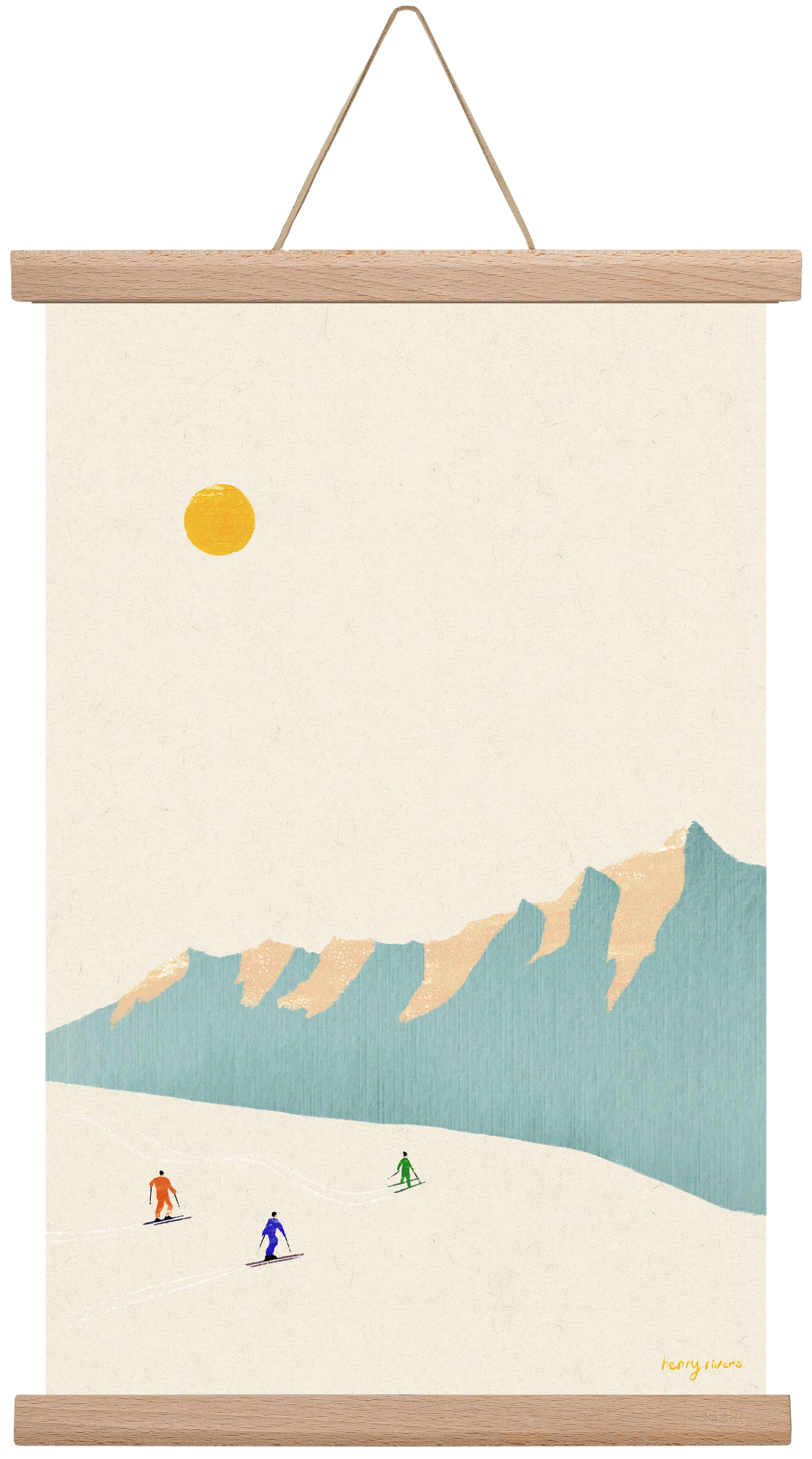 Happy skiers, 30x45 cm (30x45 cm), Tölgy akasztó