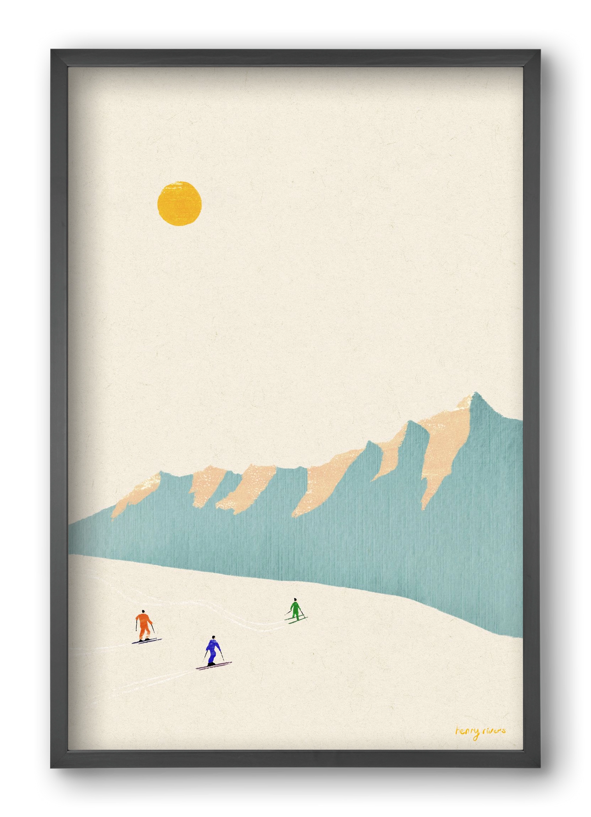 Happy skiers, 40x60 cm (40x60 cm), Fekete keret