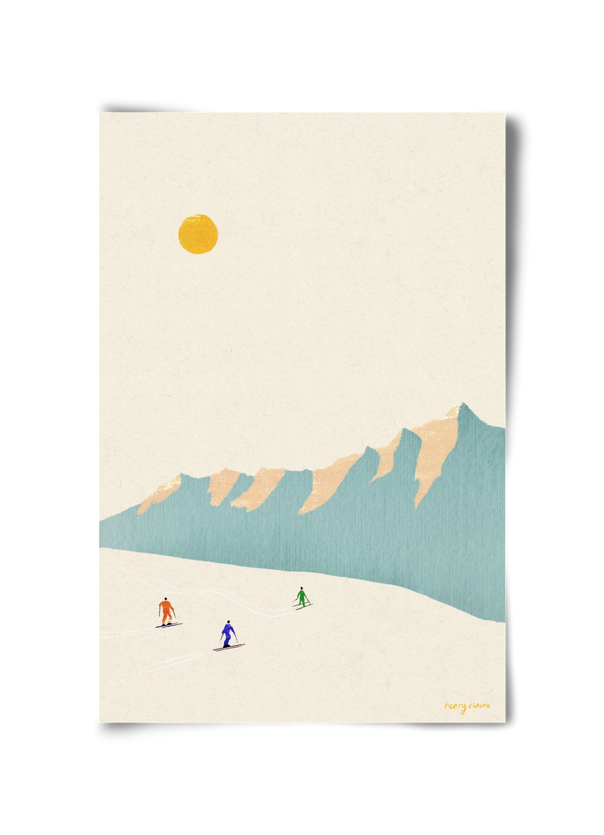 Happy skiers, 30x45 cm, Keret nélkül