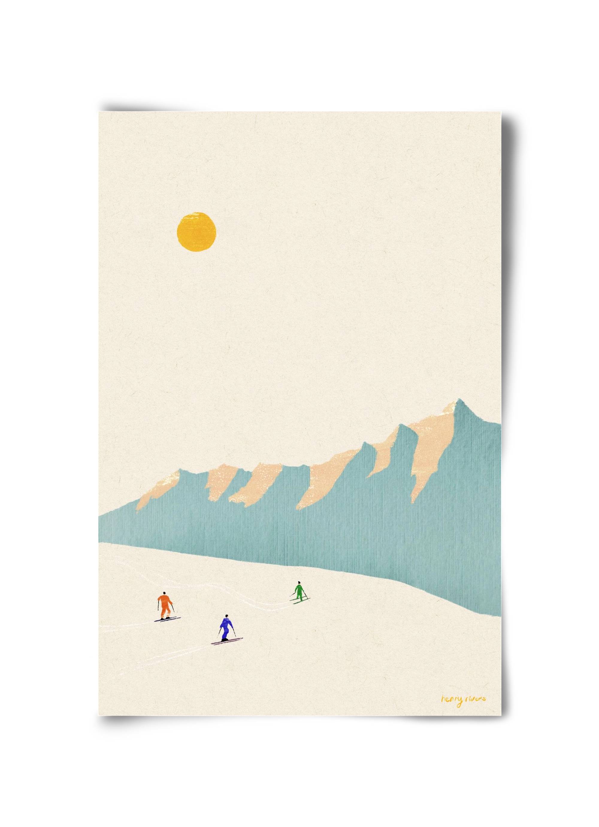 Happy skiers, 30x45 cm, Keret nélkül