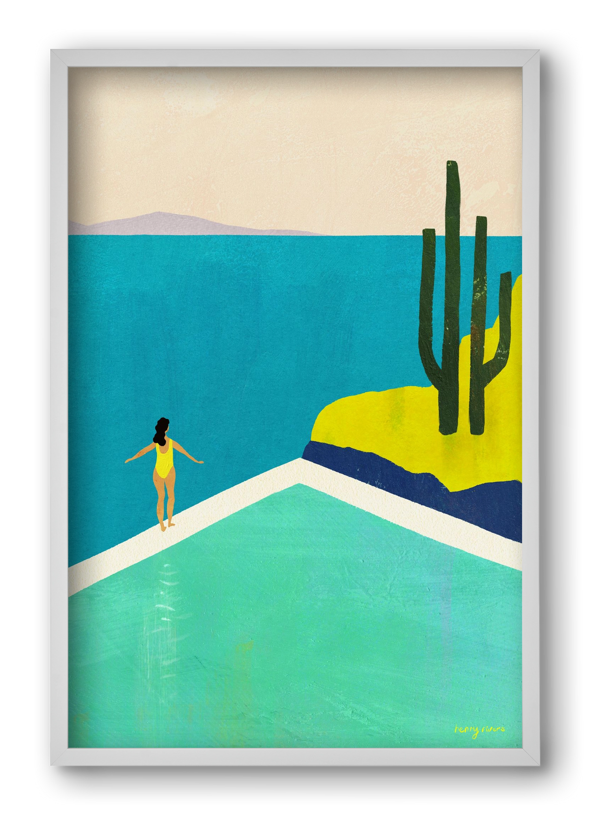 Swimming Pool II, 40x60 cm (40x60 cm), Fehér keret