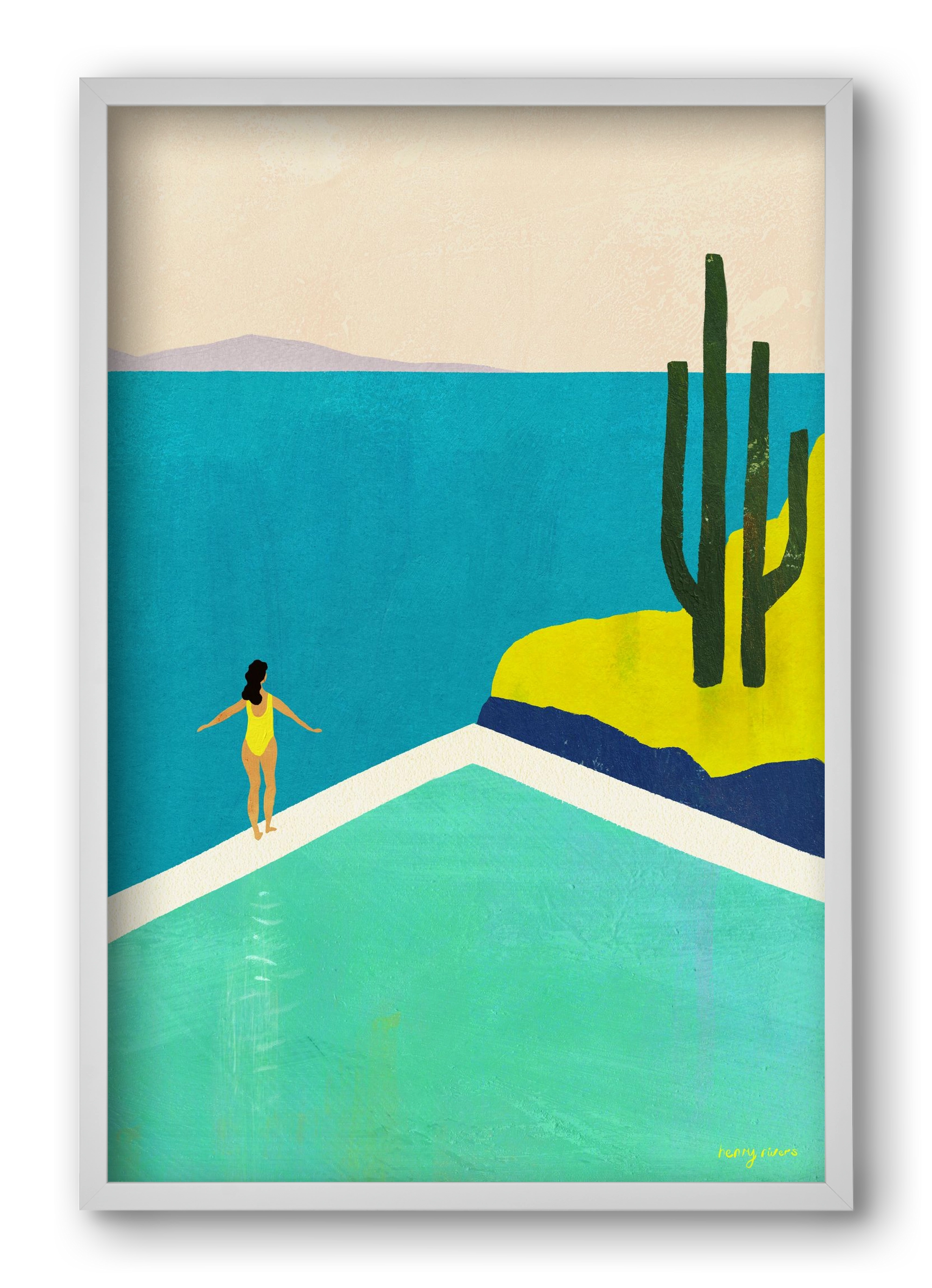 Swimming Pool II, 40x60 cm (40x60 cm), Fehér keret