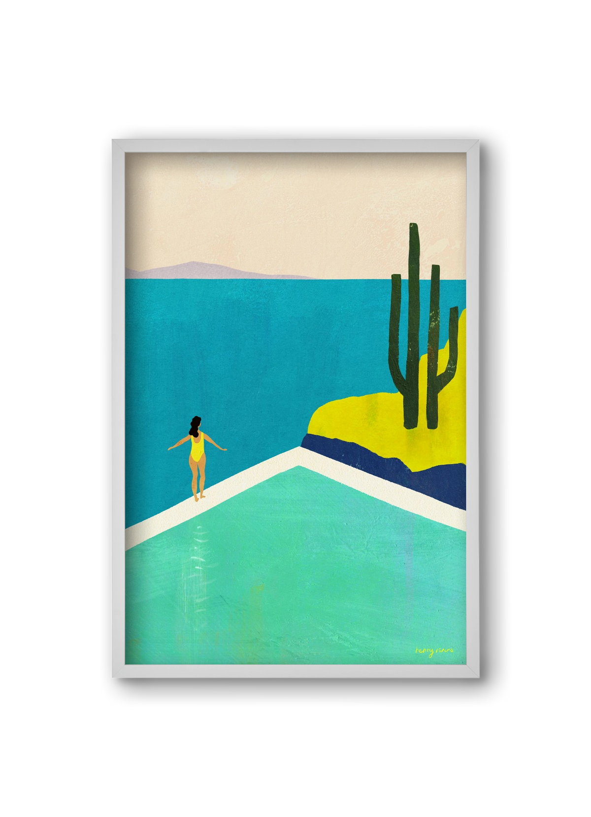 Swimming Pool II, 20x30 cm (20x30 cm), Fehér keret