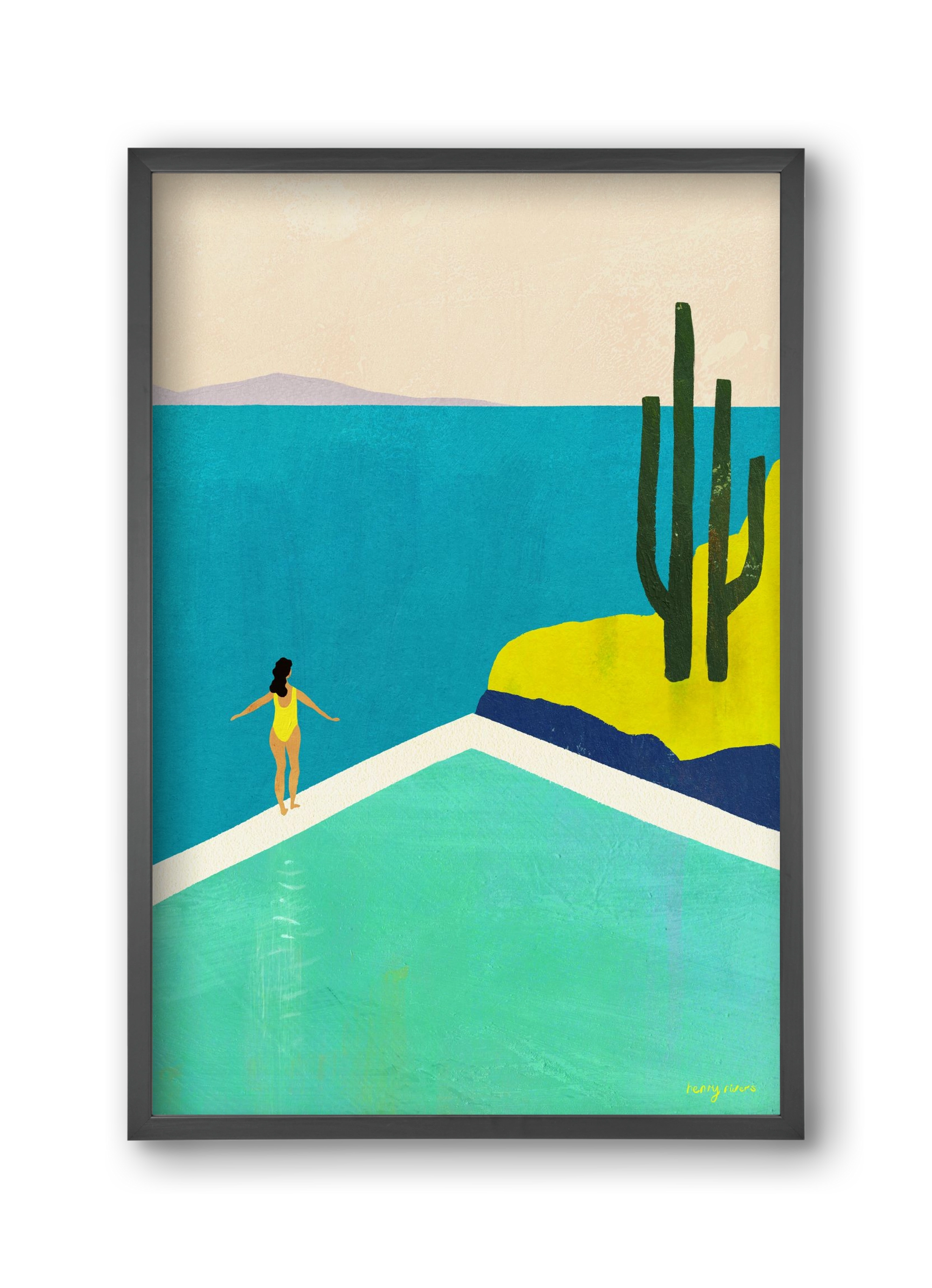 Swimming Pool II, 30x45 cm (30x45 cm), Fekete keret