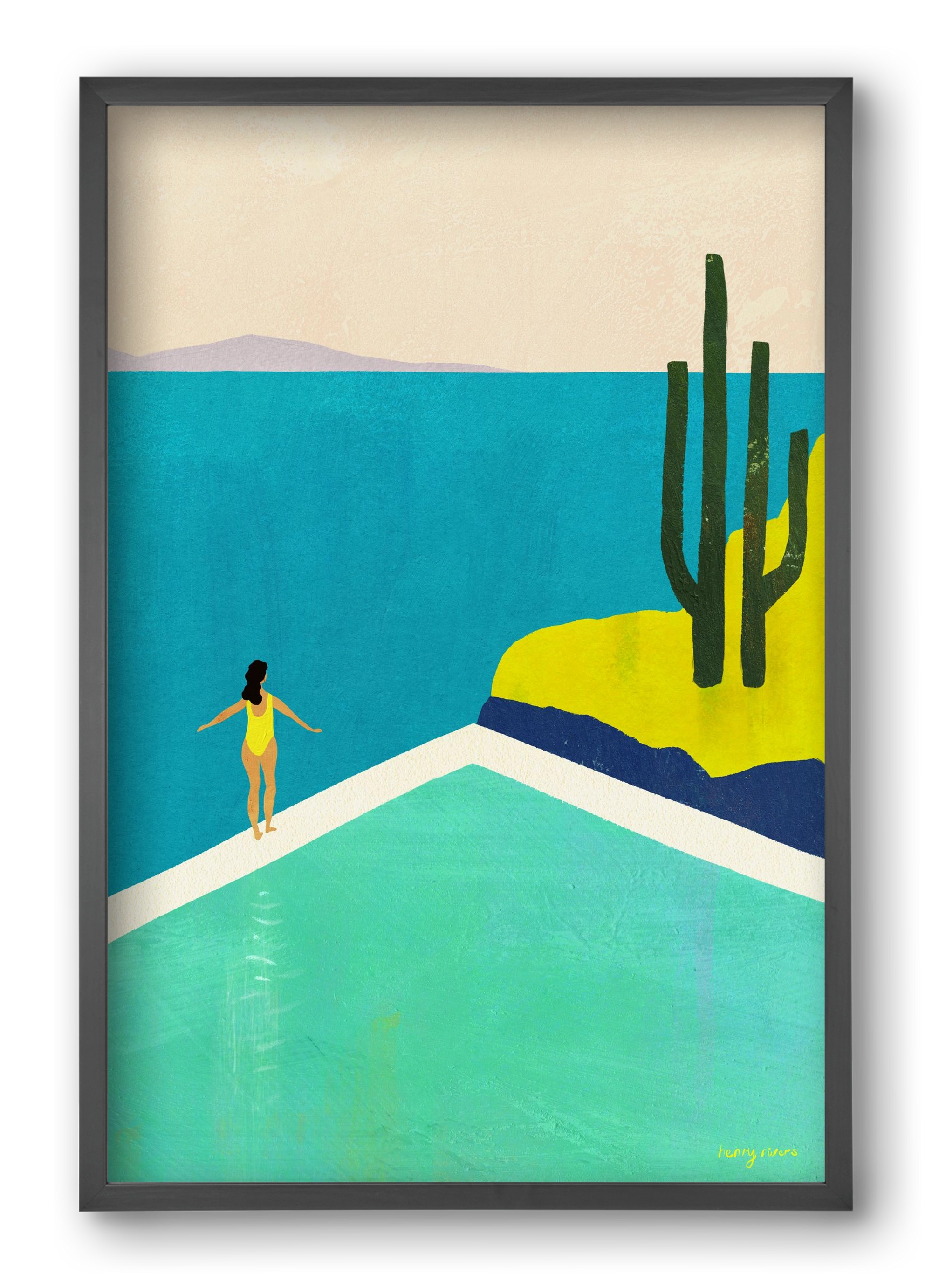 Swimming Pool II, 40x60 cm (40x60 cm), Fekete keret