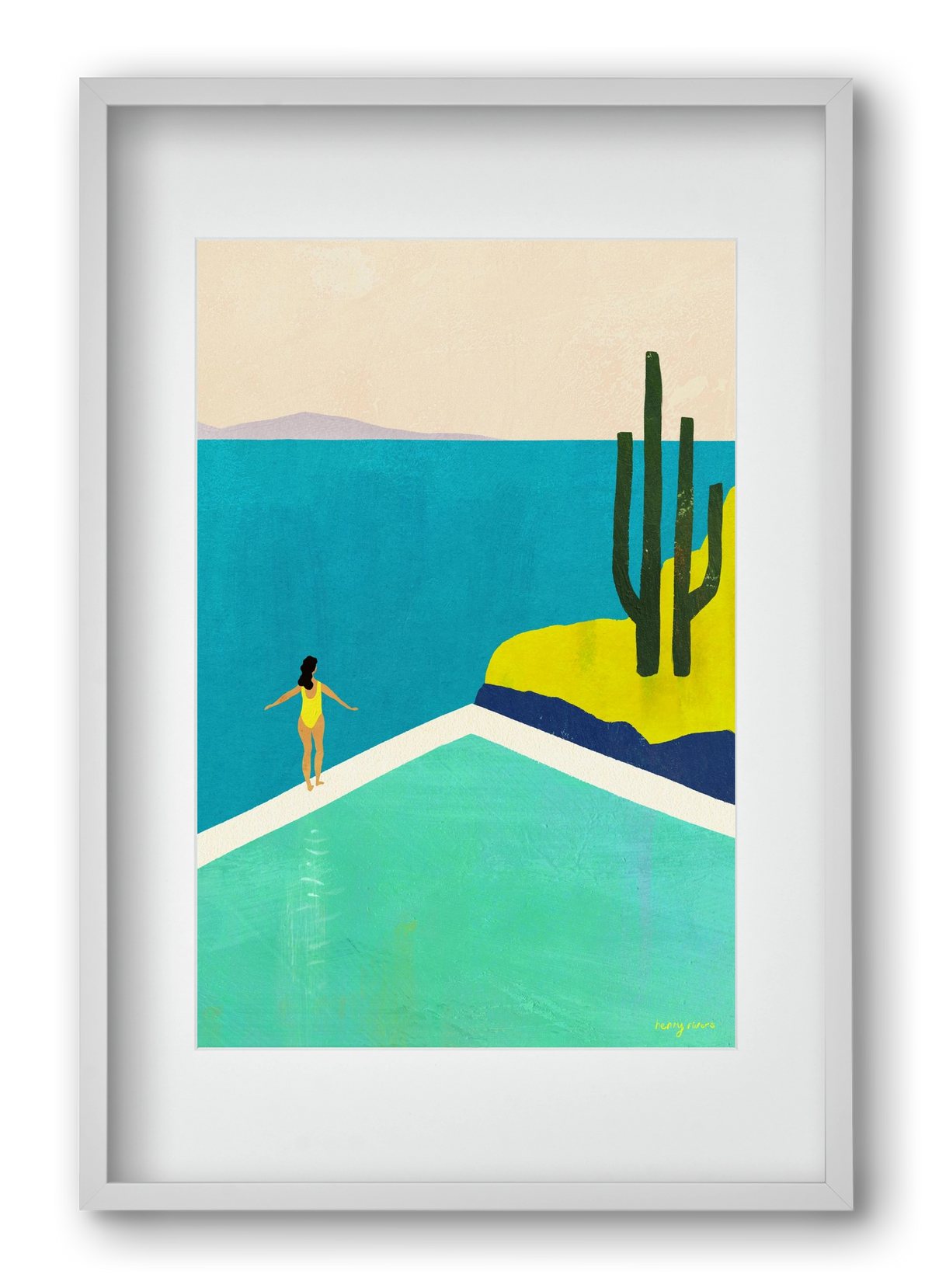 Swimming Pool II, 40x60 cm (30x45 cm), Fehér keret, paszpartuval