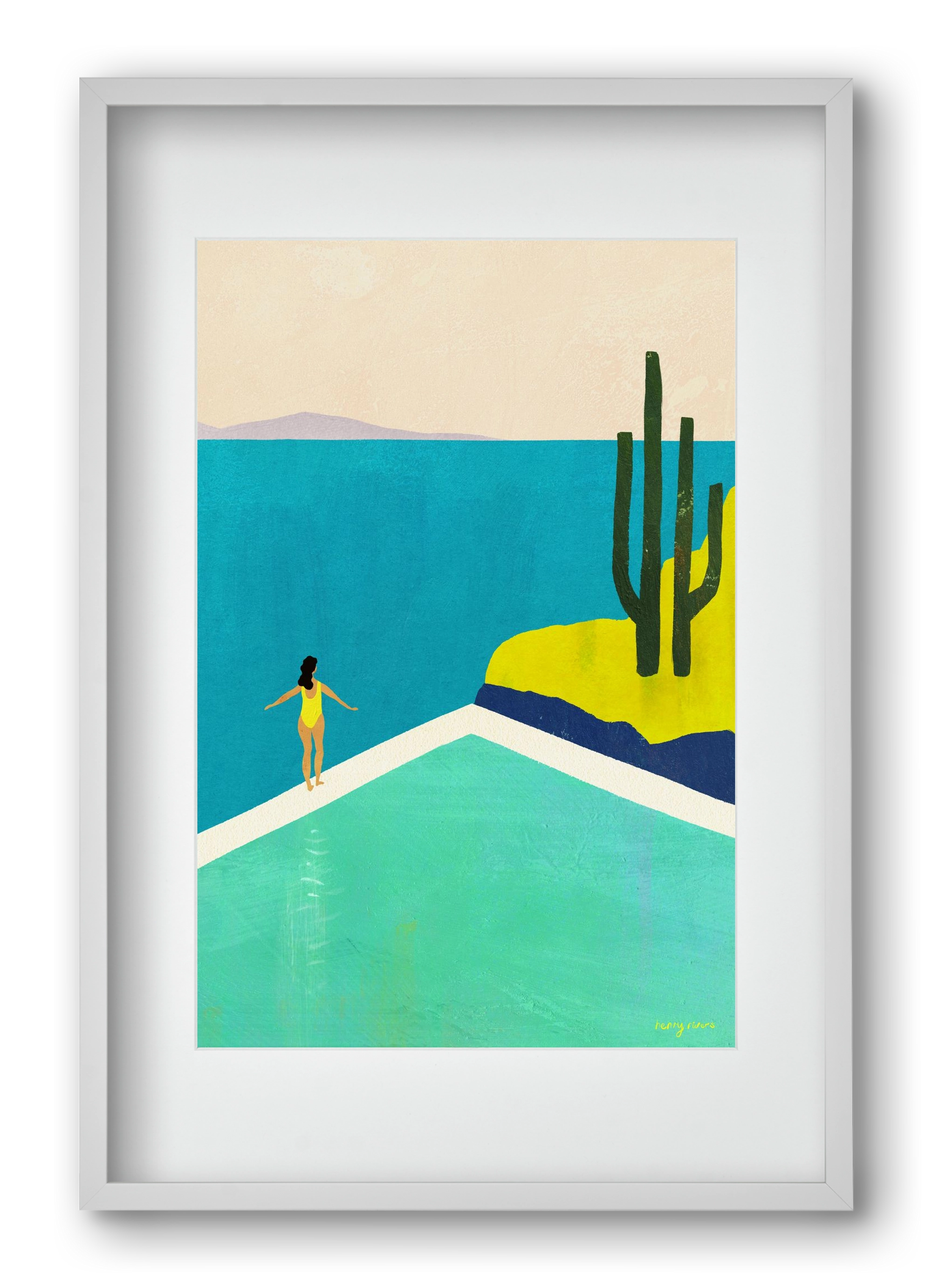 Swimming Pool II, 40x60 cm (30x45 cm), Fehér keret, paszpartuval