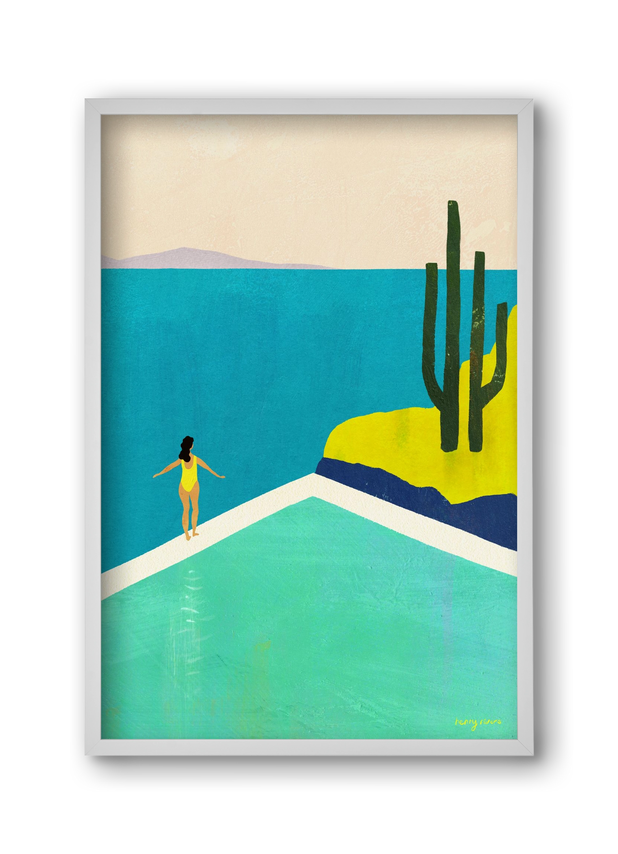 Swimming Pool II, 30x45 cm (30x45 cm), Fehér keret