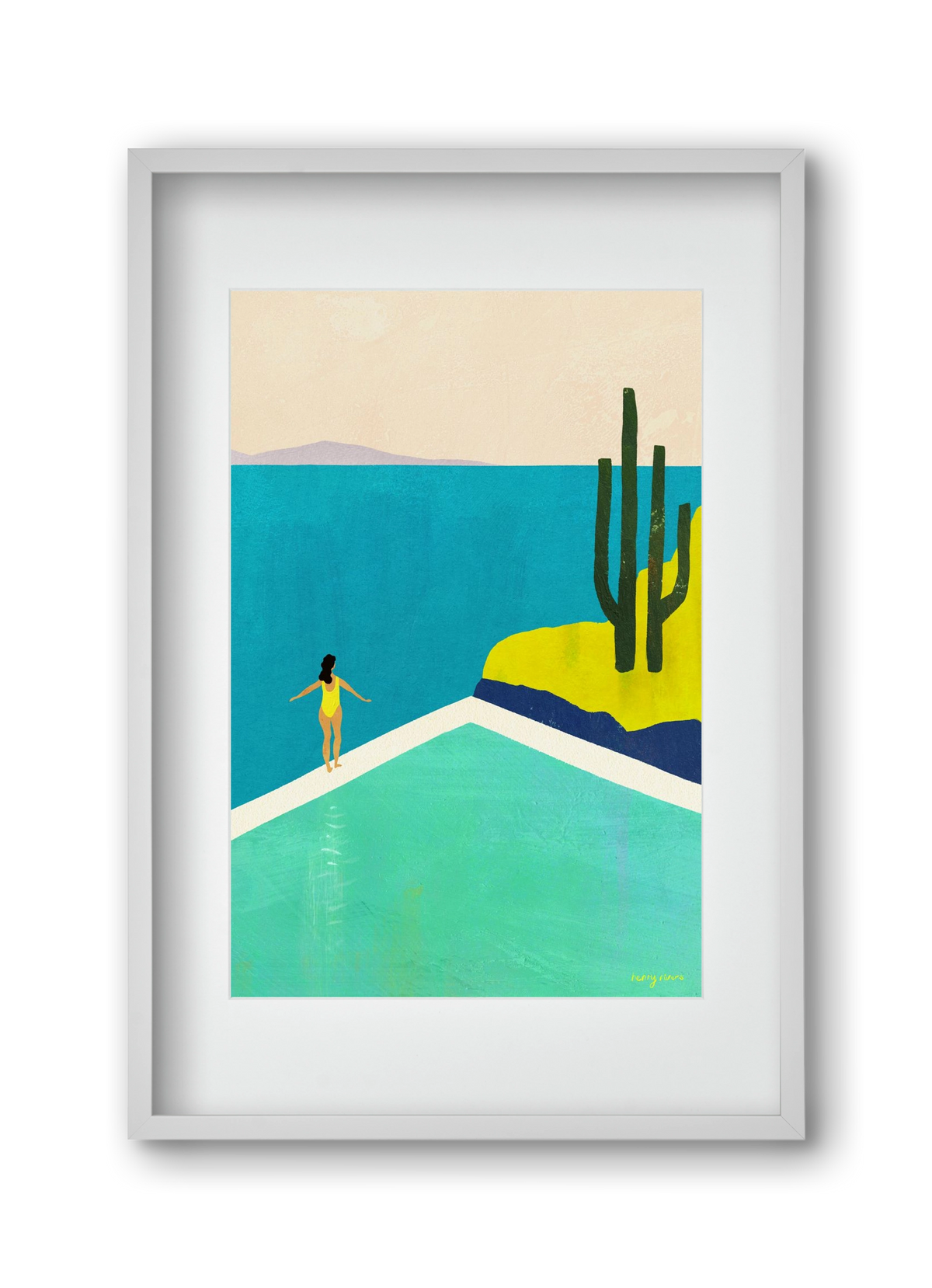 Swimming Pool II, 30x45 cm (20x30 cm), Fehér keret, paszpartuval