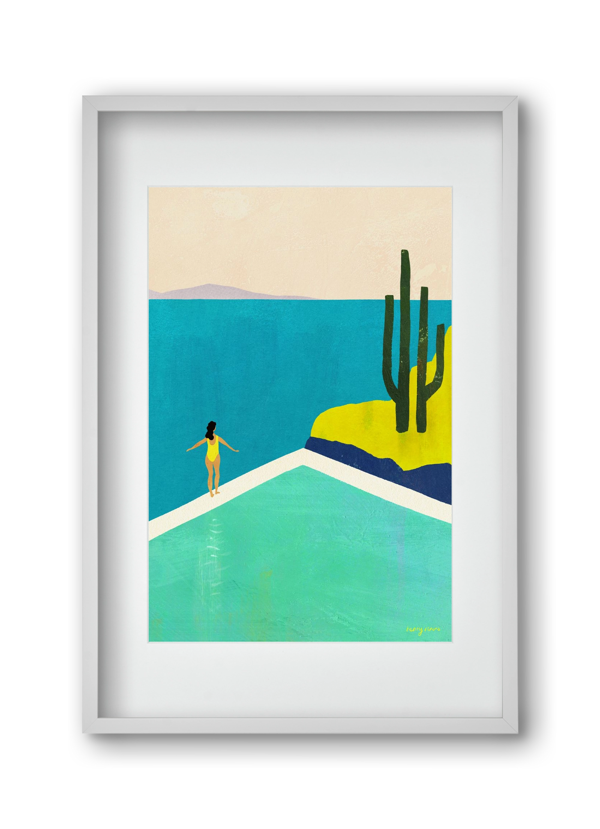 Swimming Pool II, 30x45 cm (20x30 cm), Fehér keret, paszpartuval