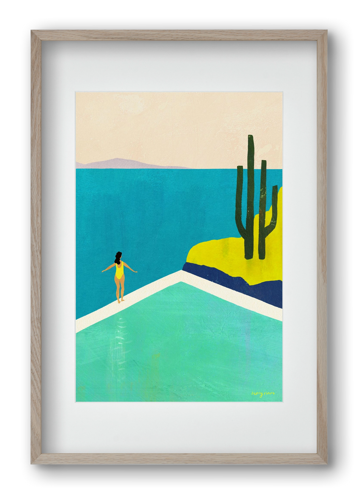 Swimming Pool II, 40x60 cm (30x45 cm), Tölgy keret, paszpartuval