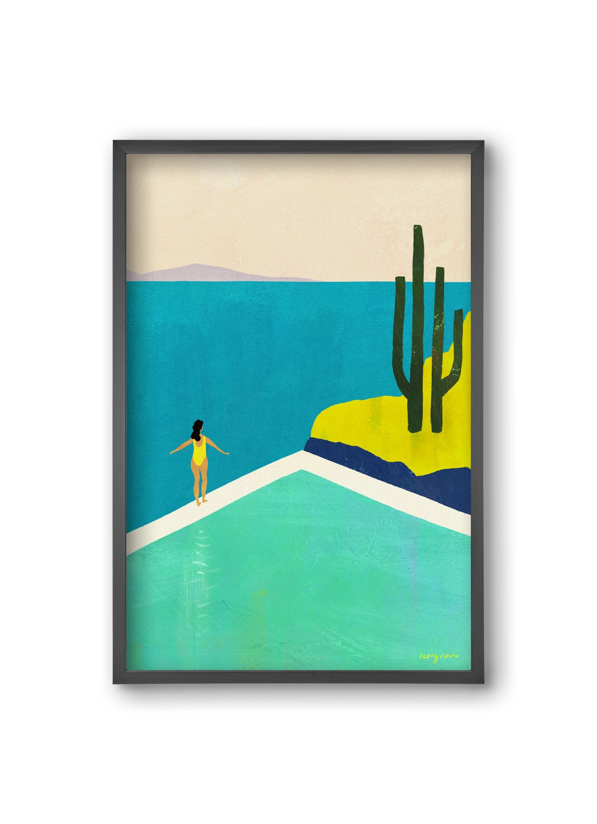 Swimming Pool II, 20x30 cm (20x30 cm), Fekete keret