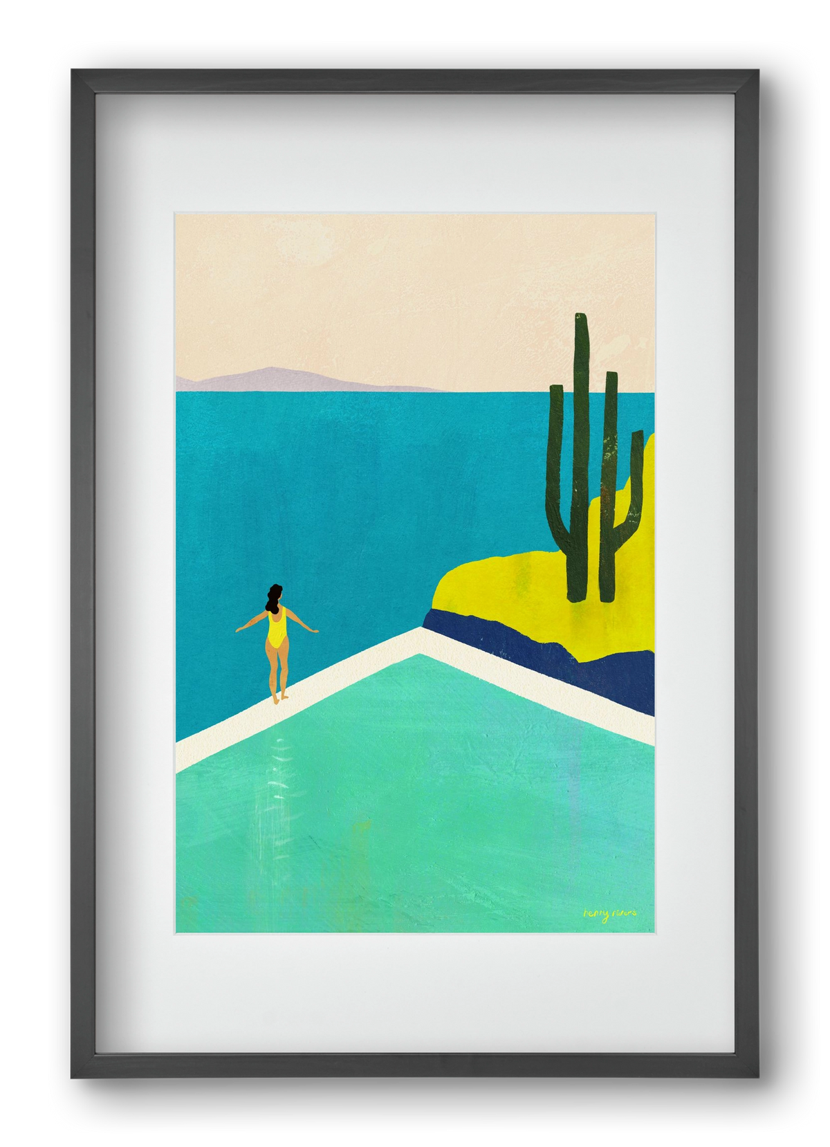 Swimming Pool II, 40x60 cm (30x45 cm), Fekete keret, paszpartuval