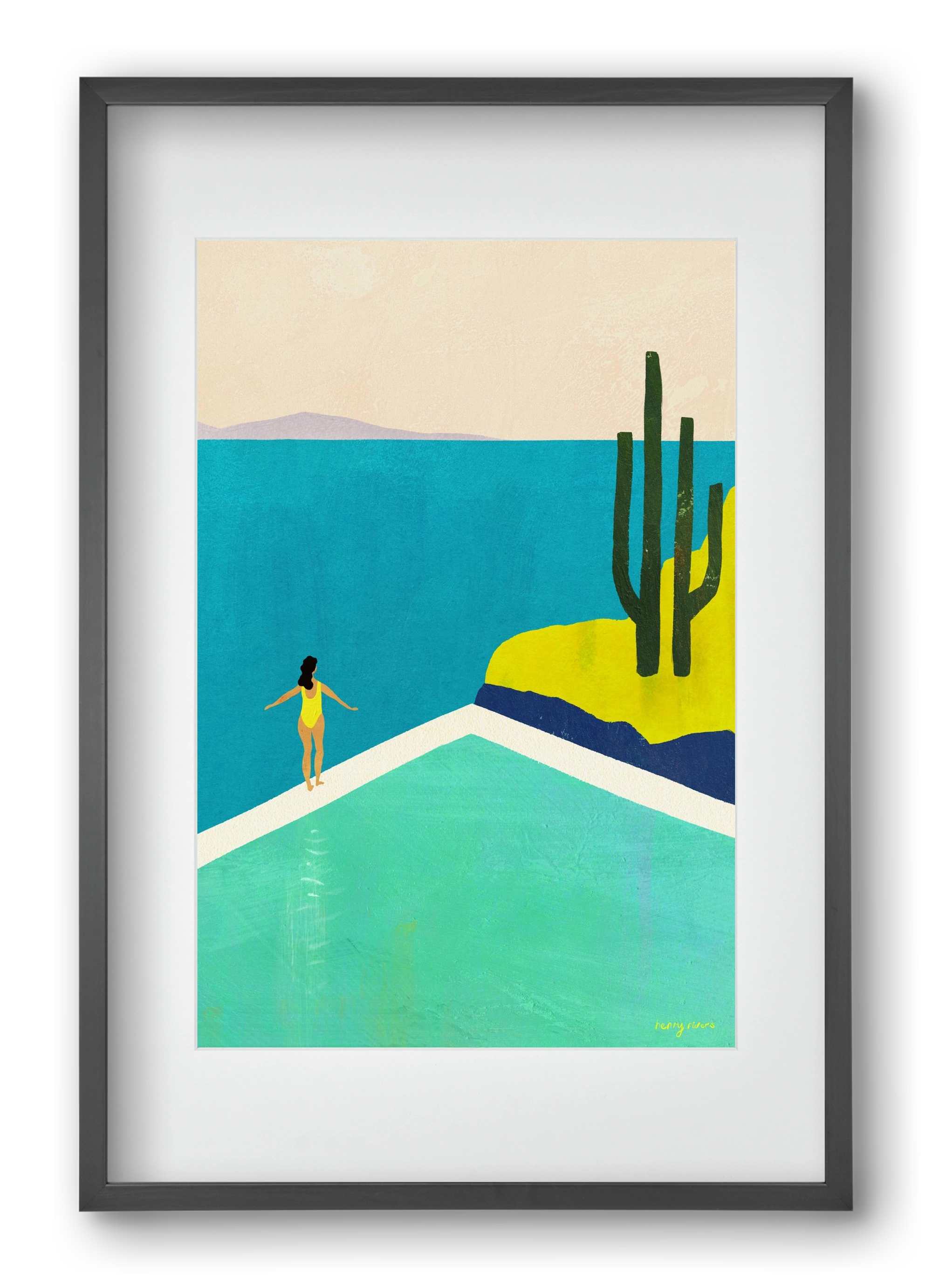 Swimming Pool II, 40x60 cm (30x45 cm), Fekete keret, paszpartuval