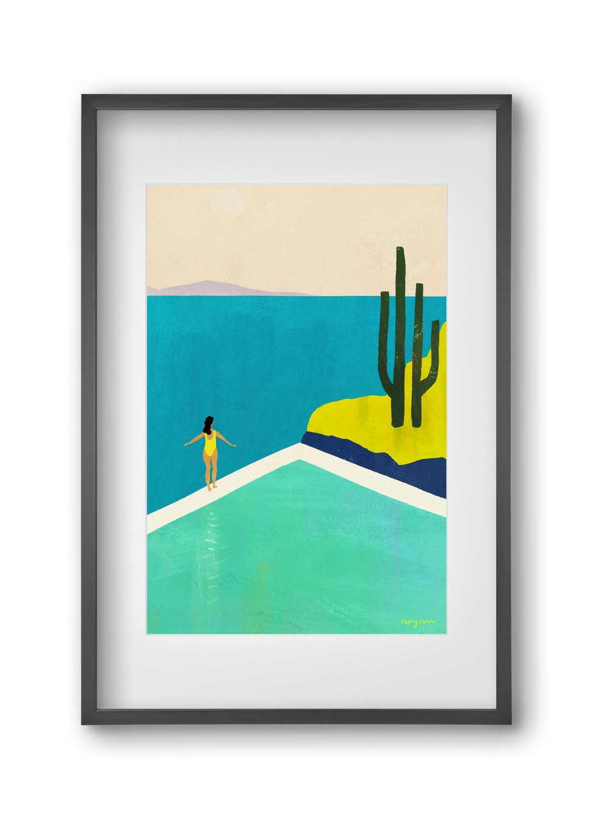 Swimming Pool II, 30x45 cm (20x30 cm), Fekete keret, paszpartuval