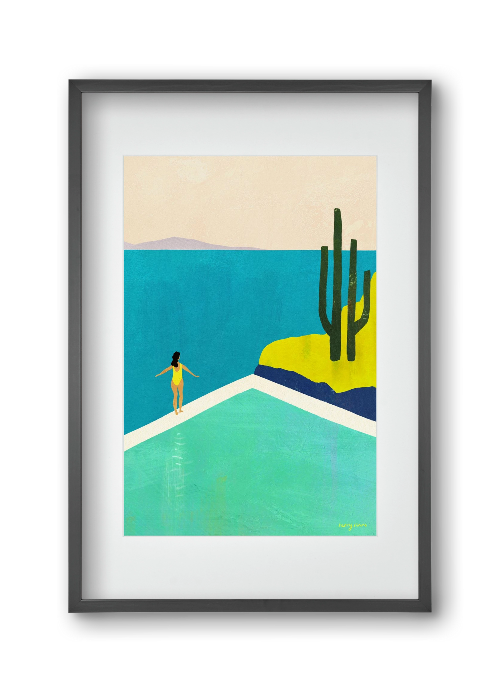 Swimming Pool II, 30x45 cm (20x30 cm), Fekete keret, paszpartuval