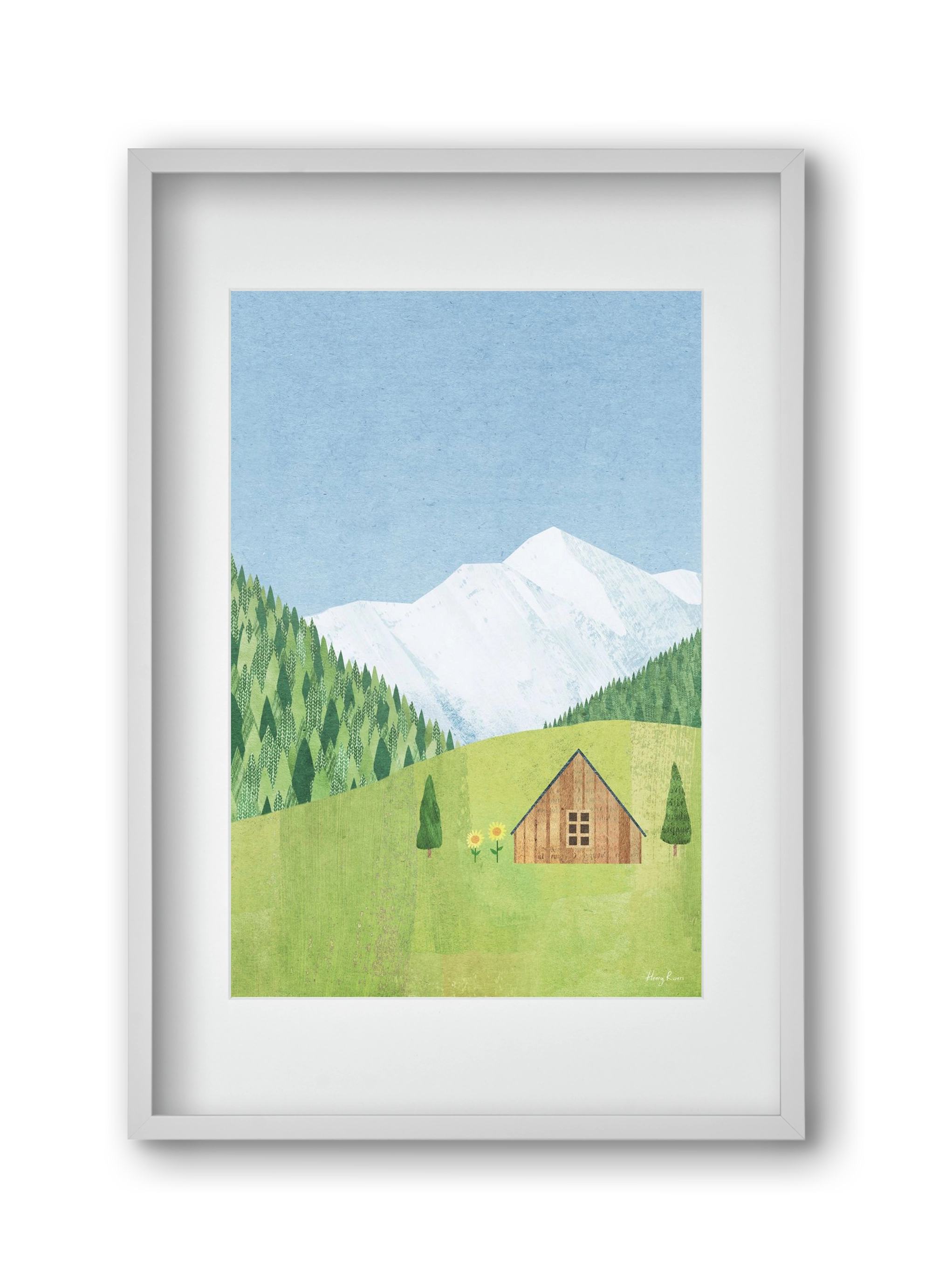 Meadow cabin, 30x45 cm (20x30 cm), Fehér keret, paszpartuval