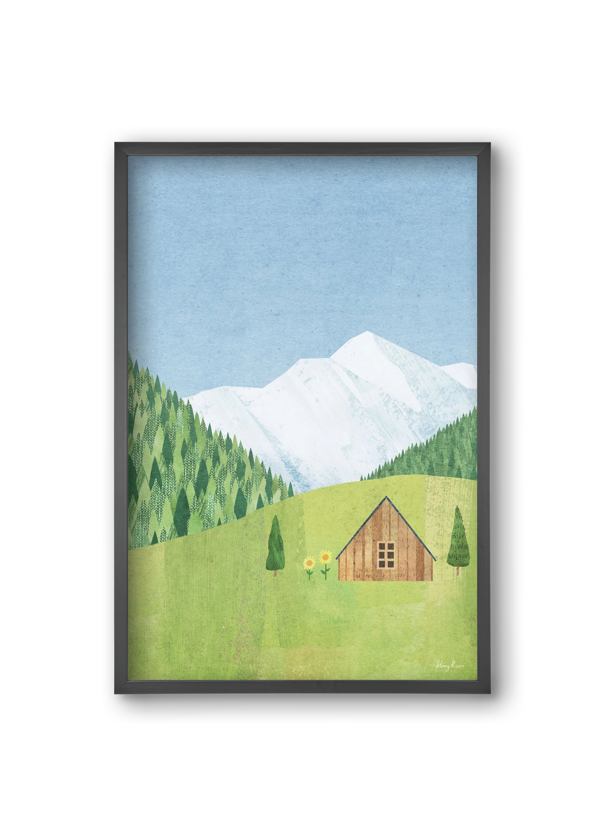 Meadow cabin, 20x30 cm (20x30 cm), Fekete keret
